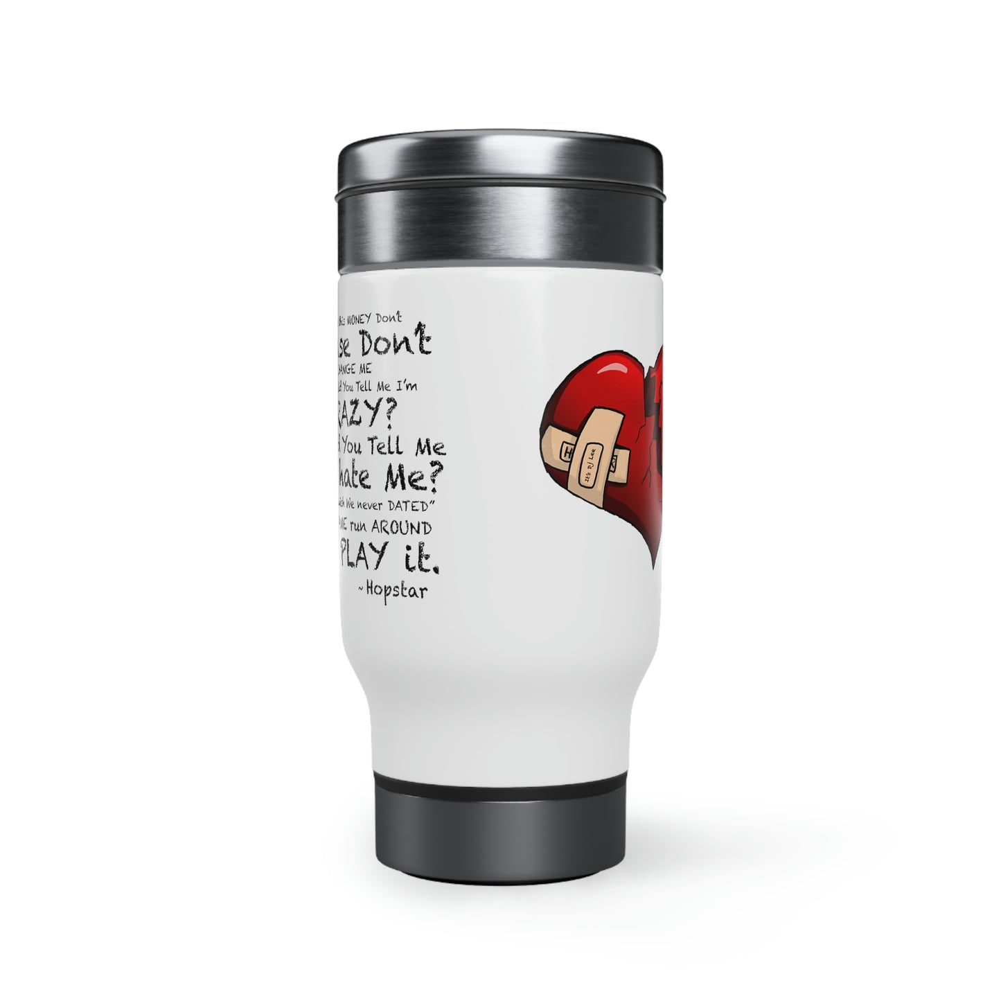 "Hopstar" Stainless Steel Travel Mug with Handle, 14oz