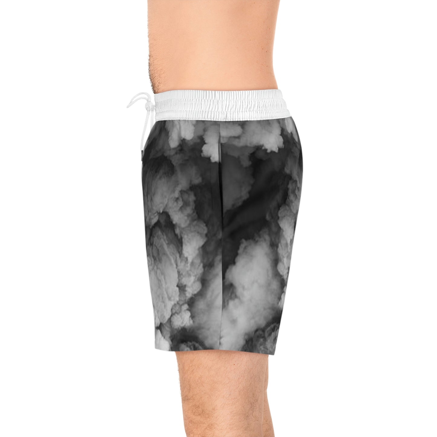 "Faded Gray" Mid-Length Swim Shorts