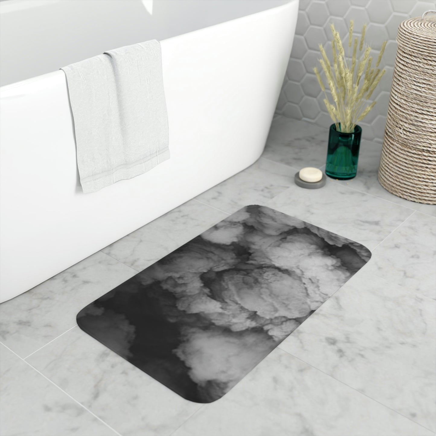 “Faded Gray” Memory Foam Bath Mat