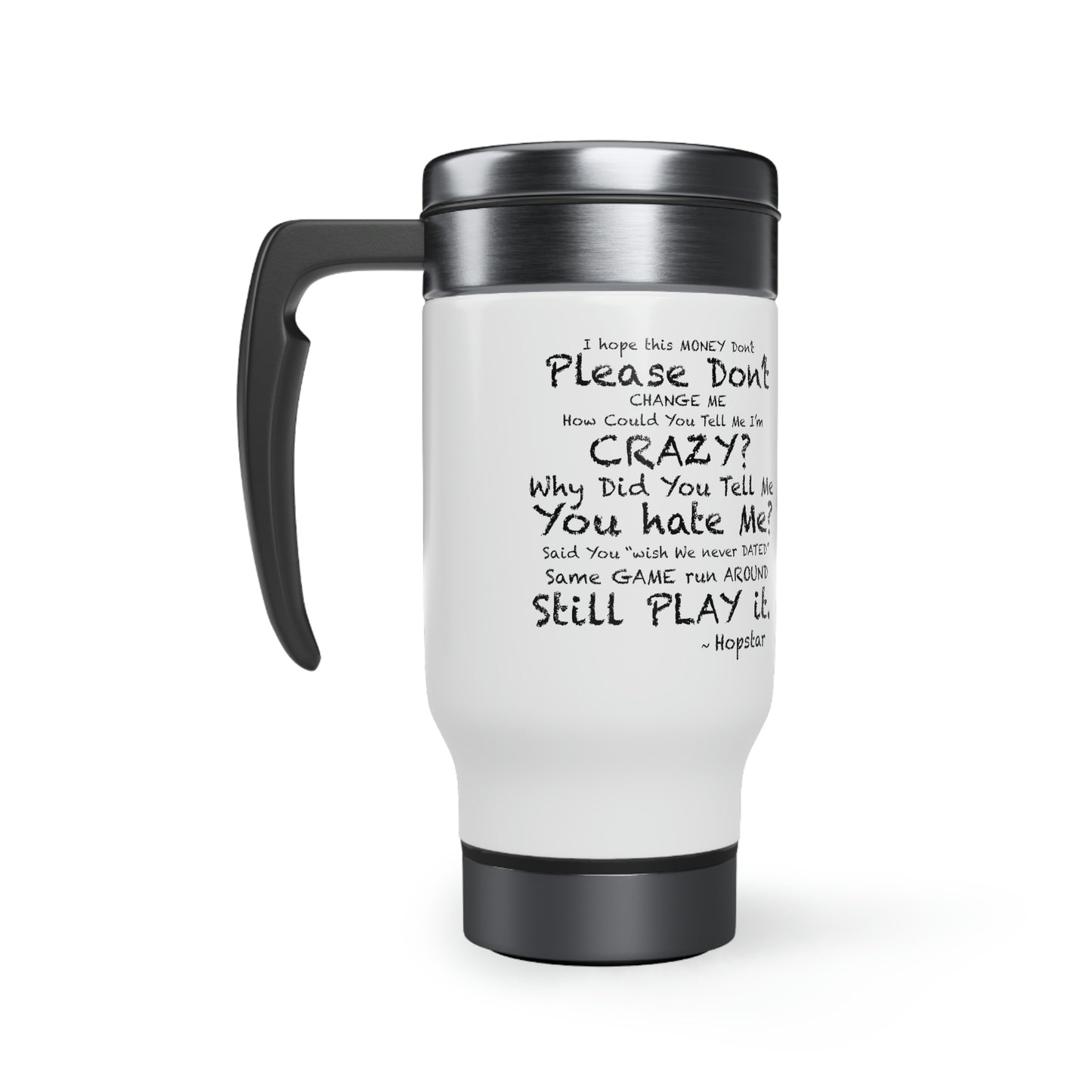 "Hopstar" Stainless Steel Travel Mug with Handle, 14oz