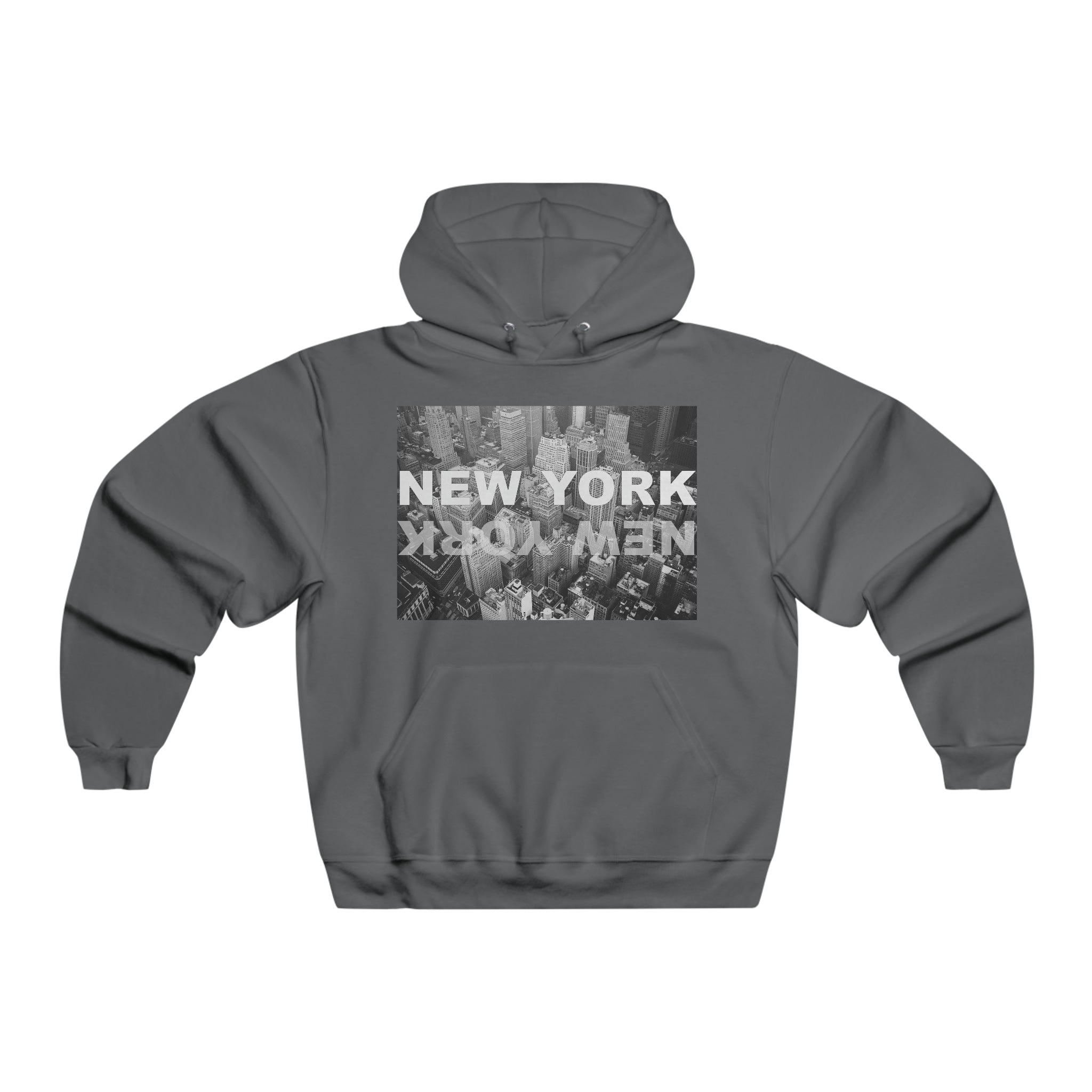 Faded Gray New York City Men's Hooded Sweatshirt