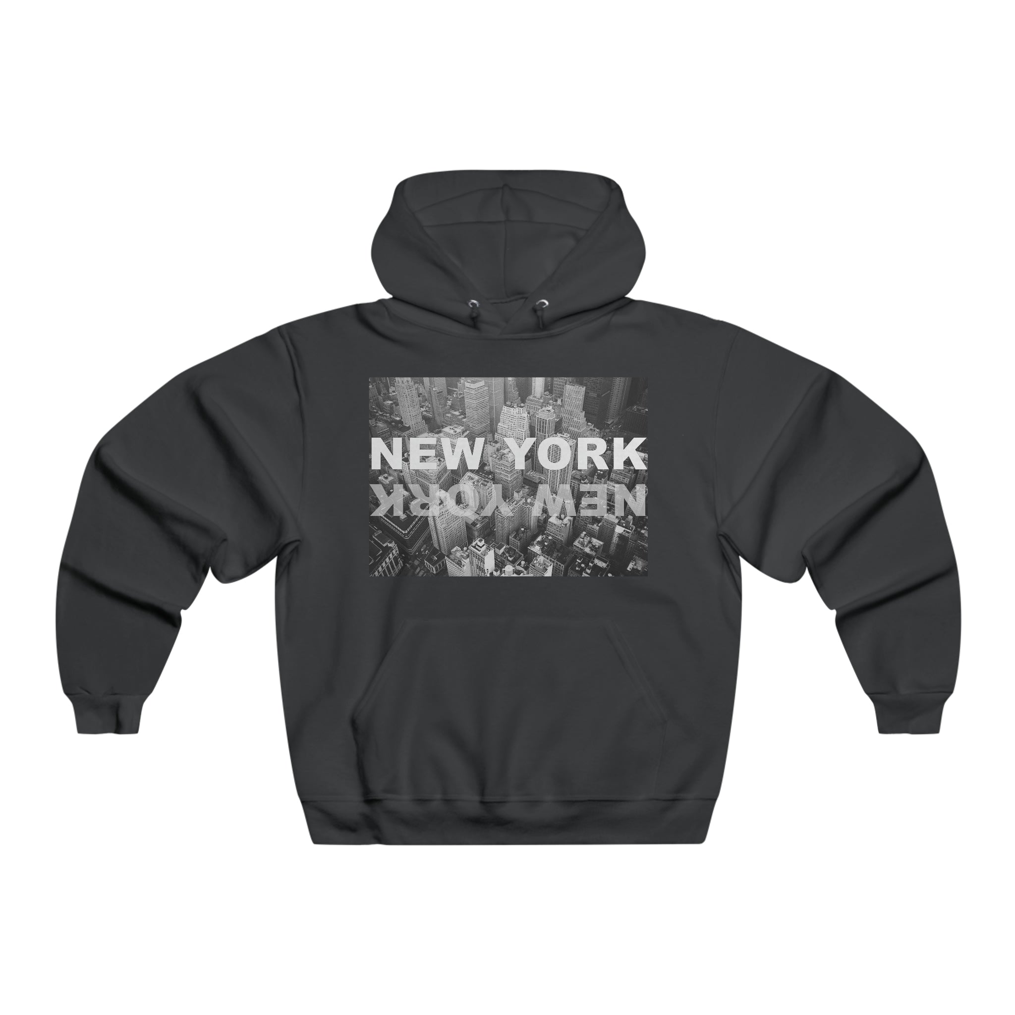 Faded Gray New York City Men's Hooded Sweatshirt