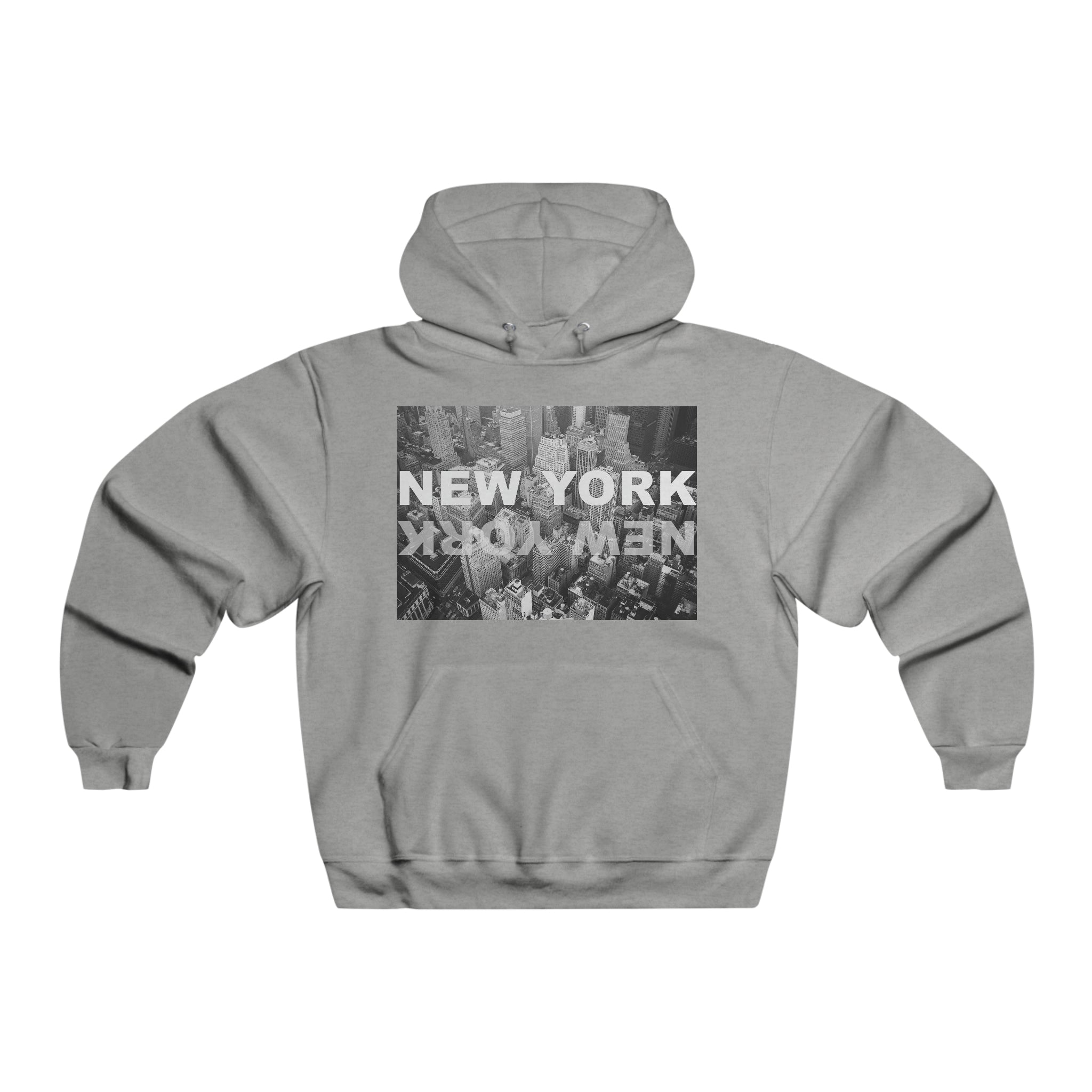 Faded Gray New York City Men's Hooded Sweatshirt