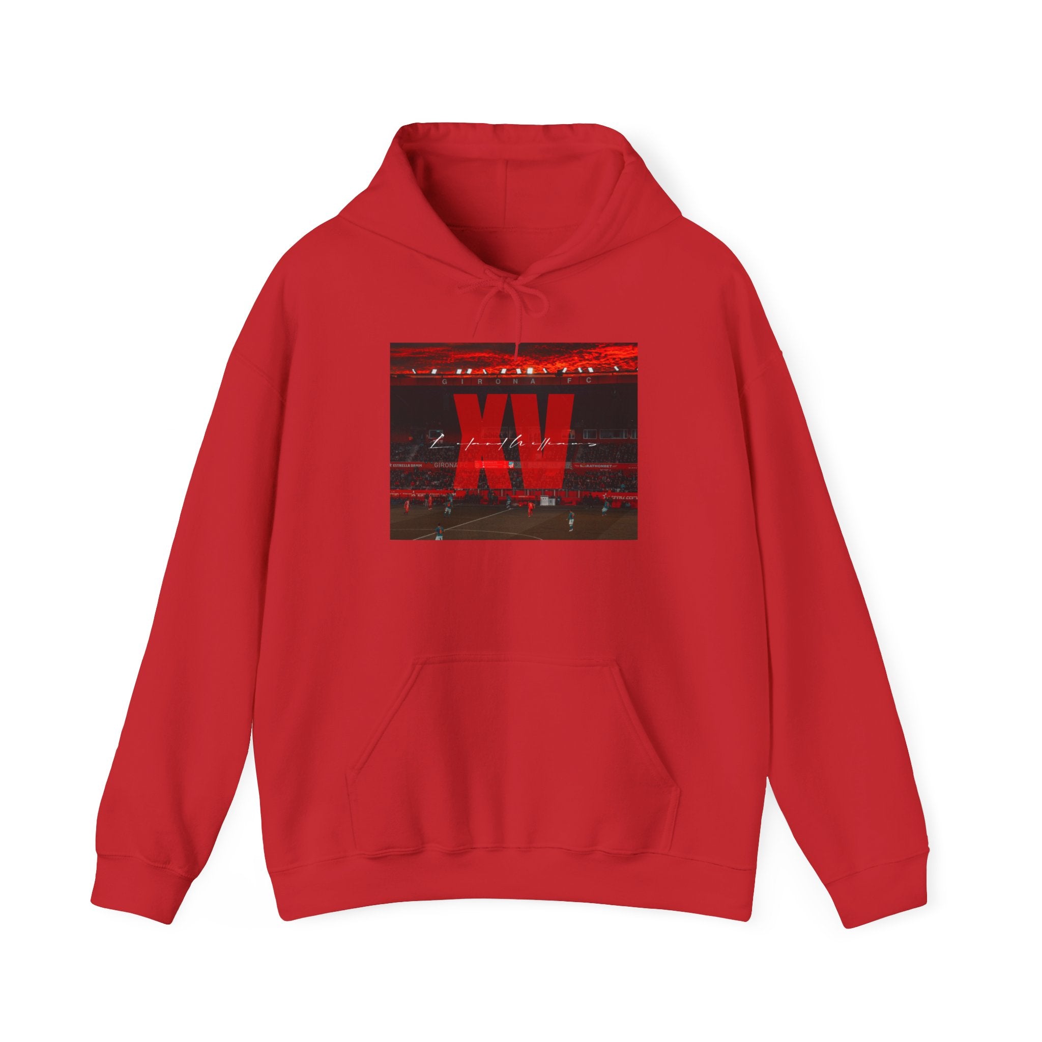 XV Red Stadium Hoodie - Sporty Graphic Pullover