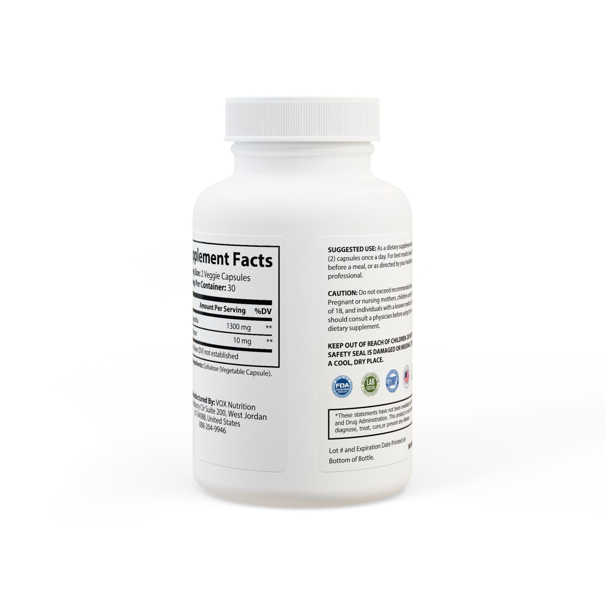 Olympian Ashwagandha and Black Pepper Supplement (60 capsules)
