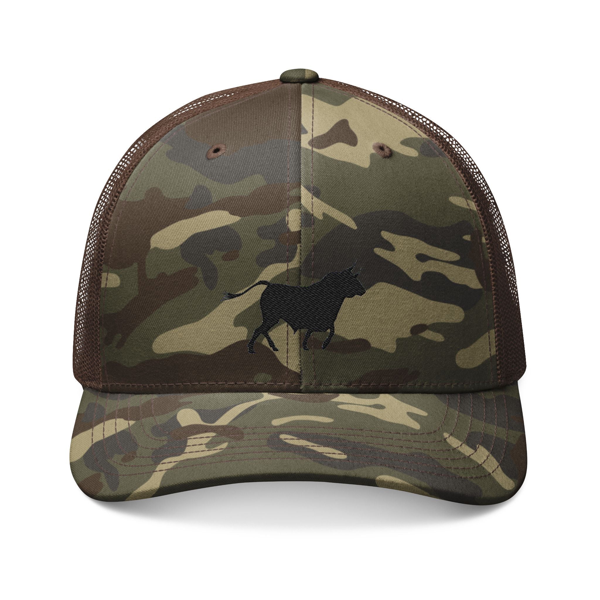 Embroidered Camo Trucker Hat