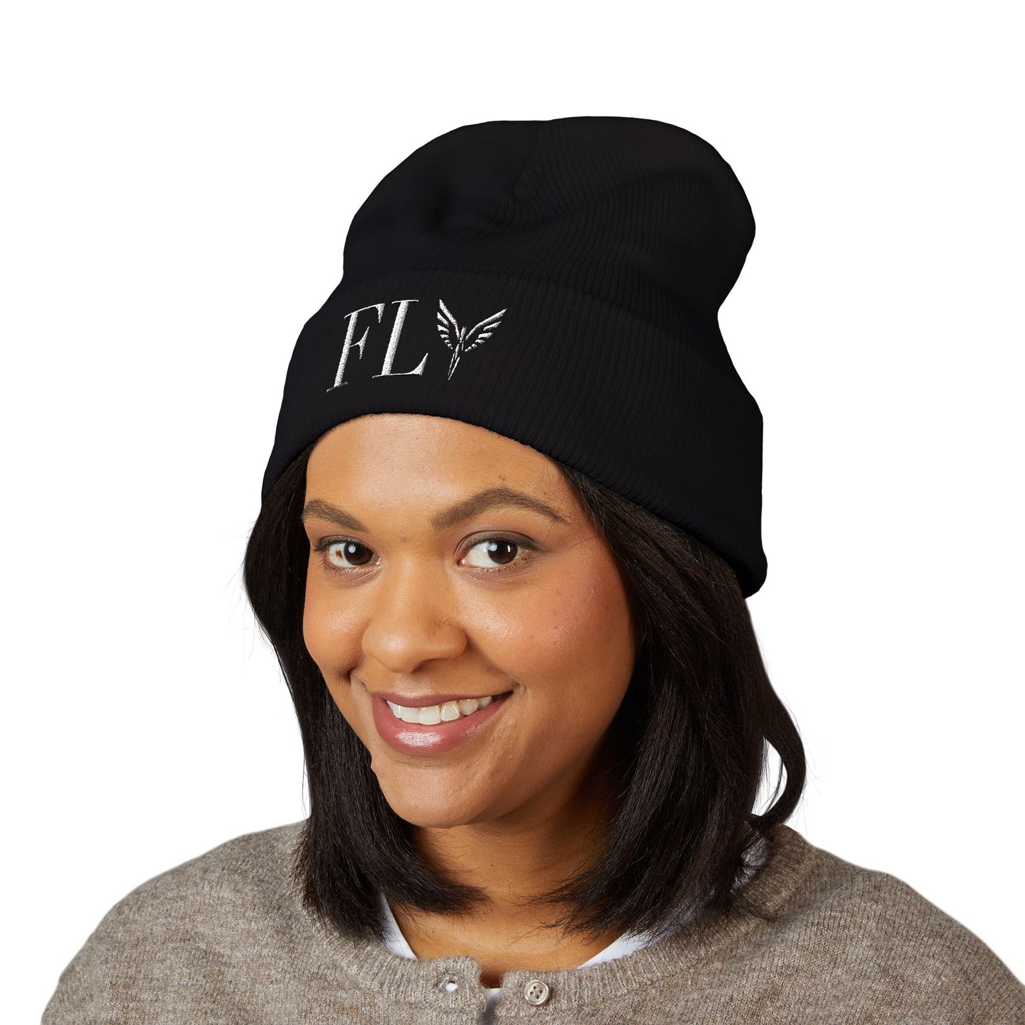 Beanie Hat - Olympian Fly Embroidered Classic Cuffed Beanie