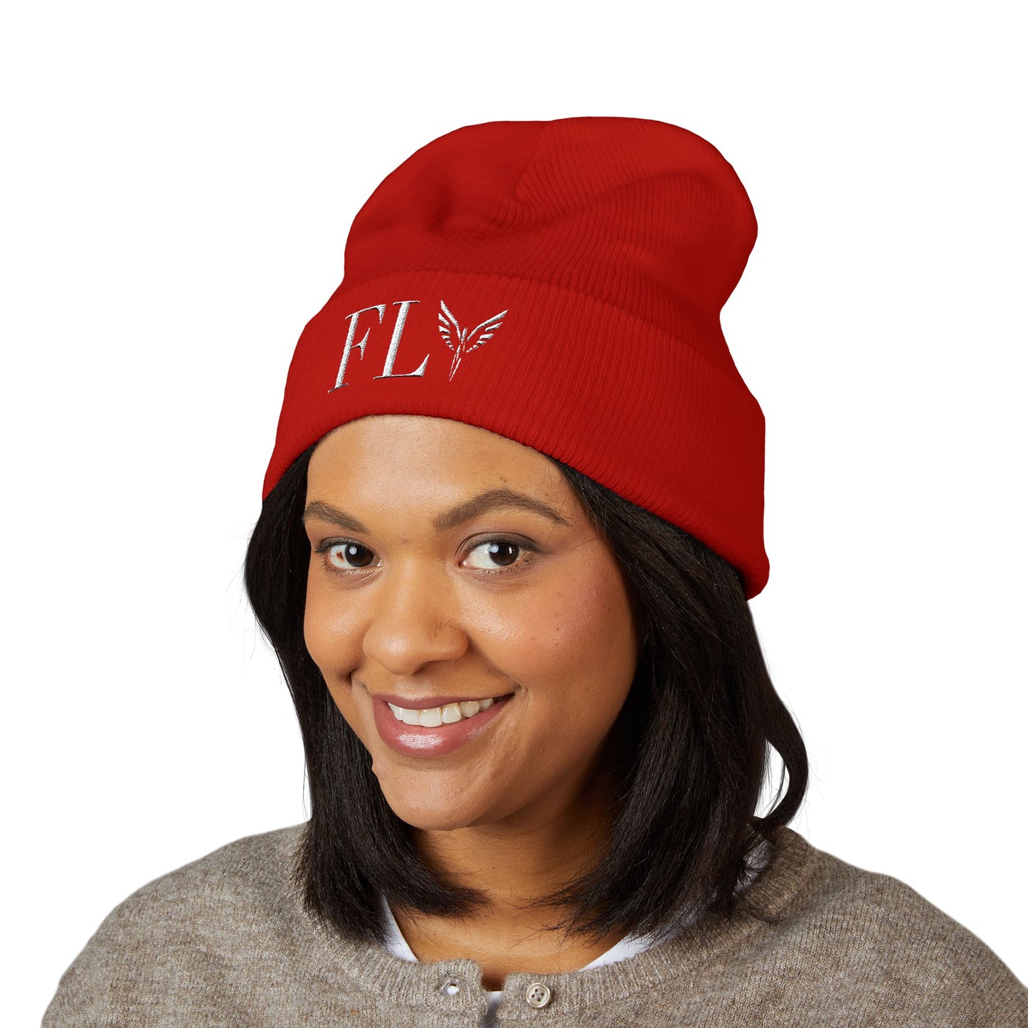 Beanie Hat - Olympian Fly Embroidered Classic Cuffed Beanie