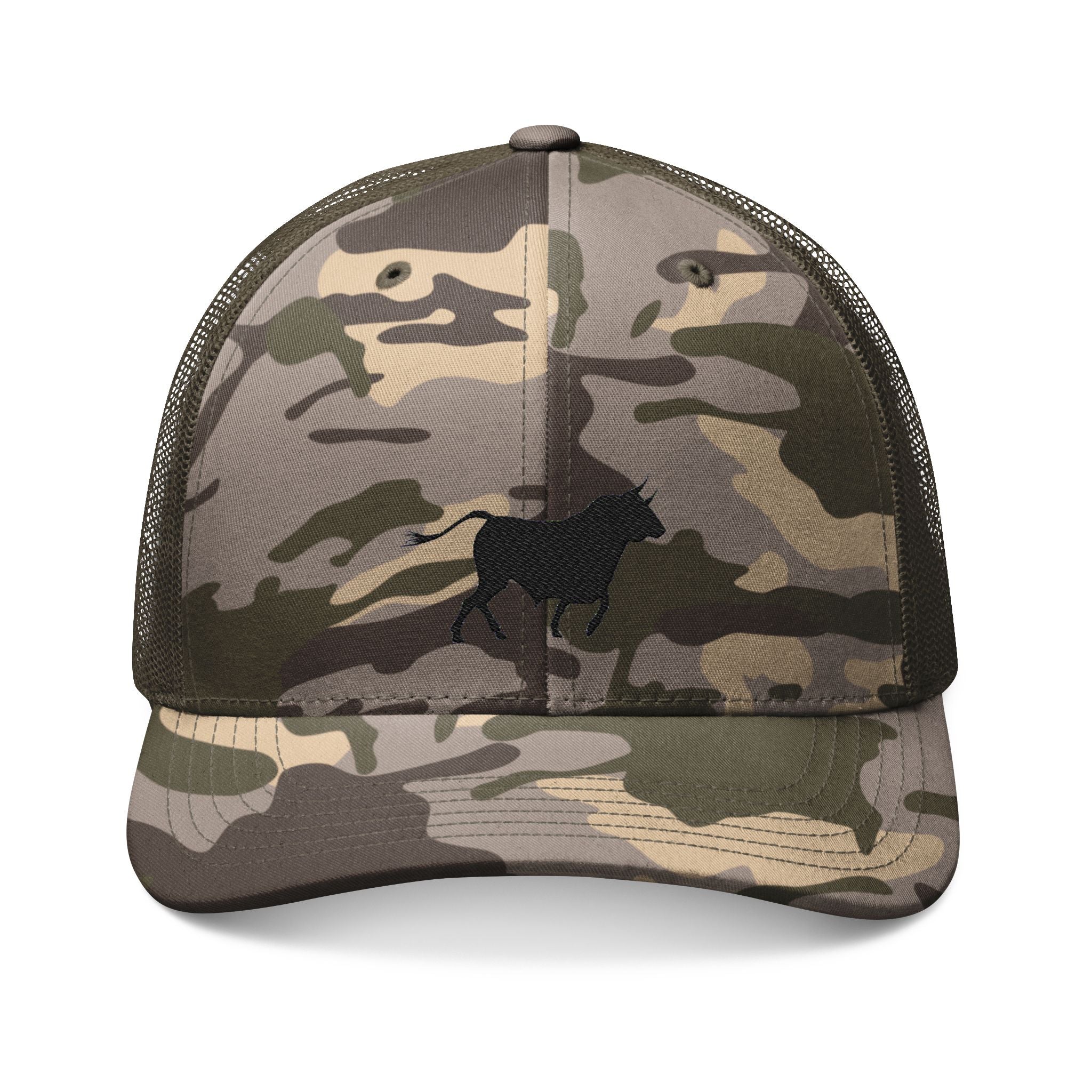 Embroidered Camo Trucker Hat