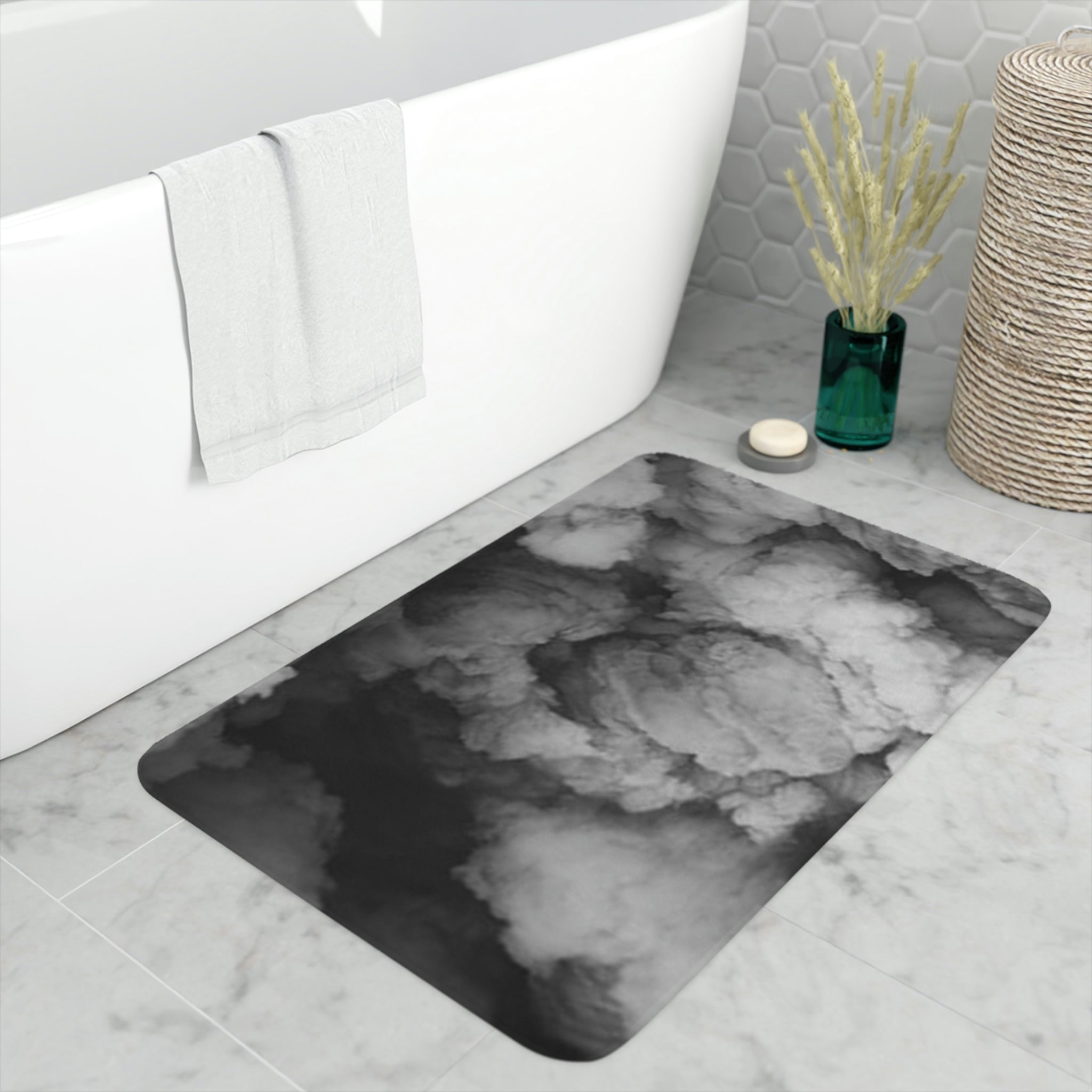 “Faded Gray” Memory Foam Bath Mat