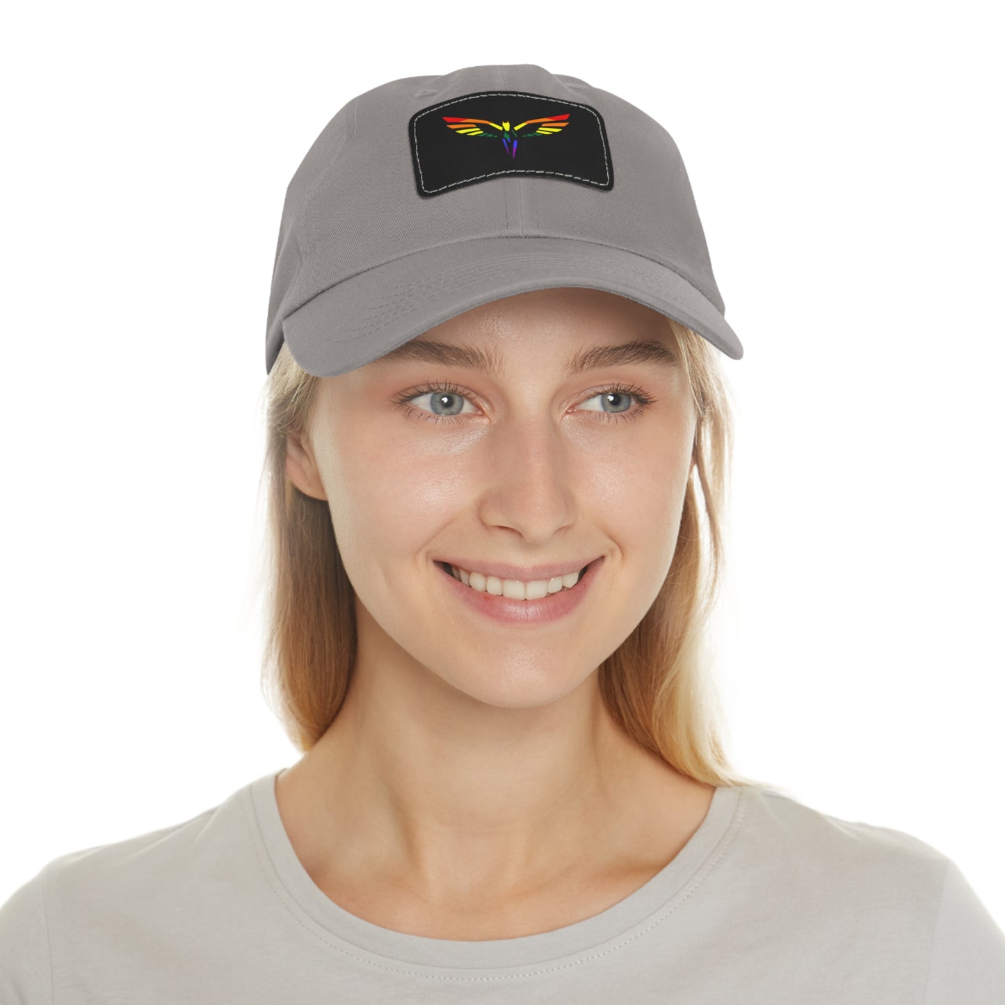 Pride Dad Hat with Leather Patch (Rectangle)