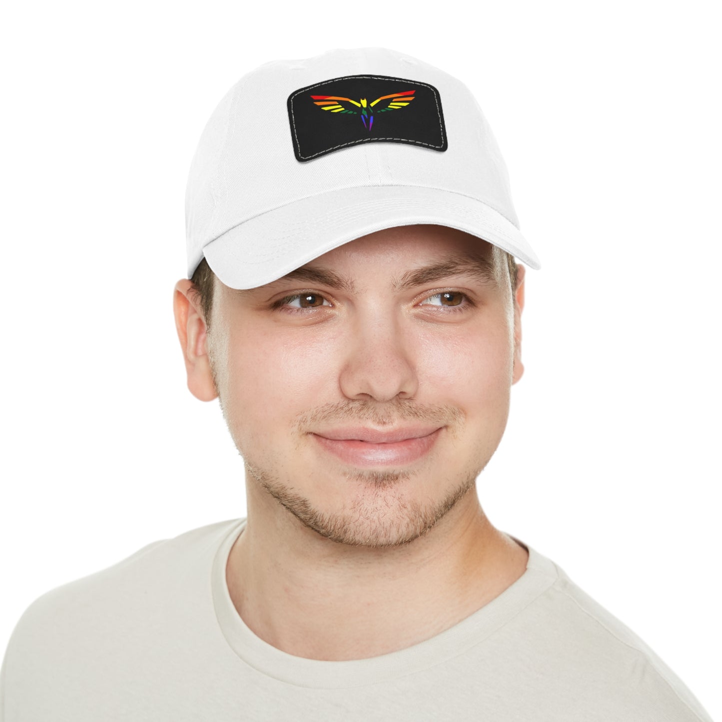 Pride Dad Hat with Leather Patch (Rectangle)