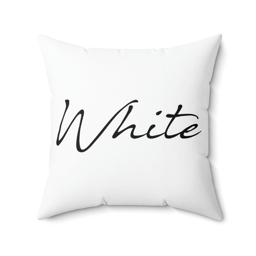 White Spun Polyester Square Pillow