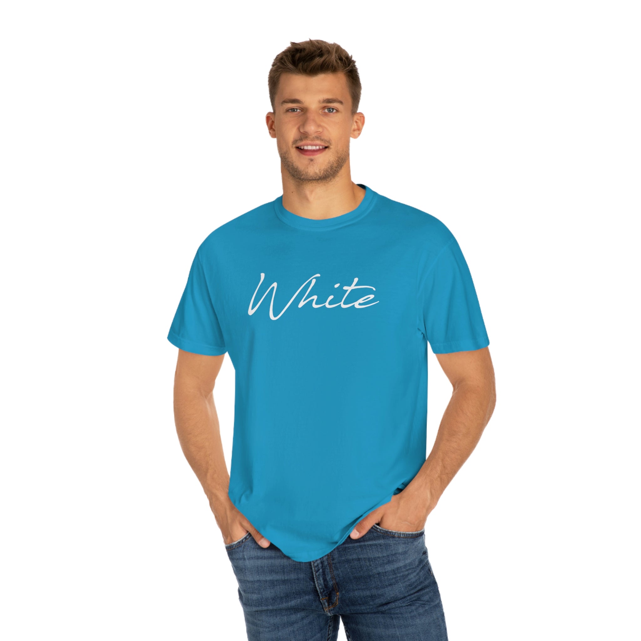 White Unisex Garment-Dyed T-shirt