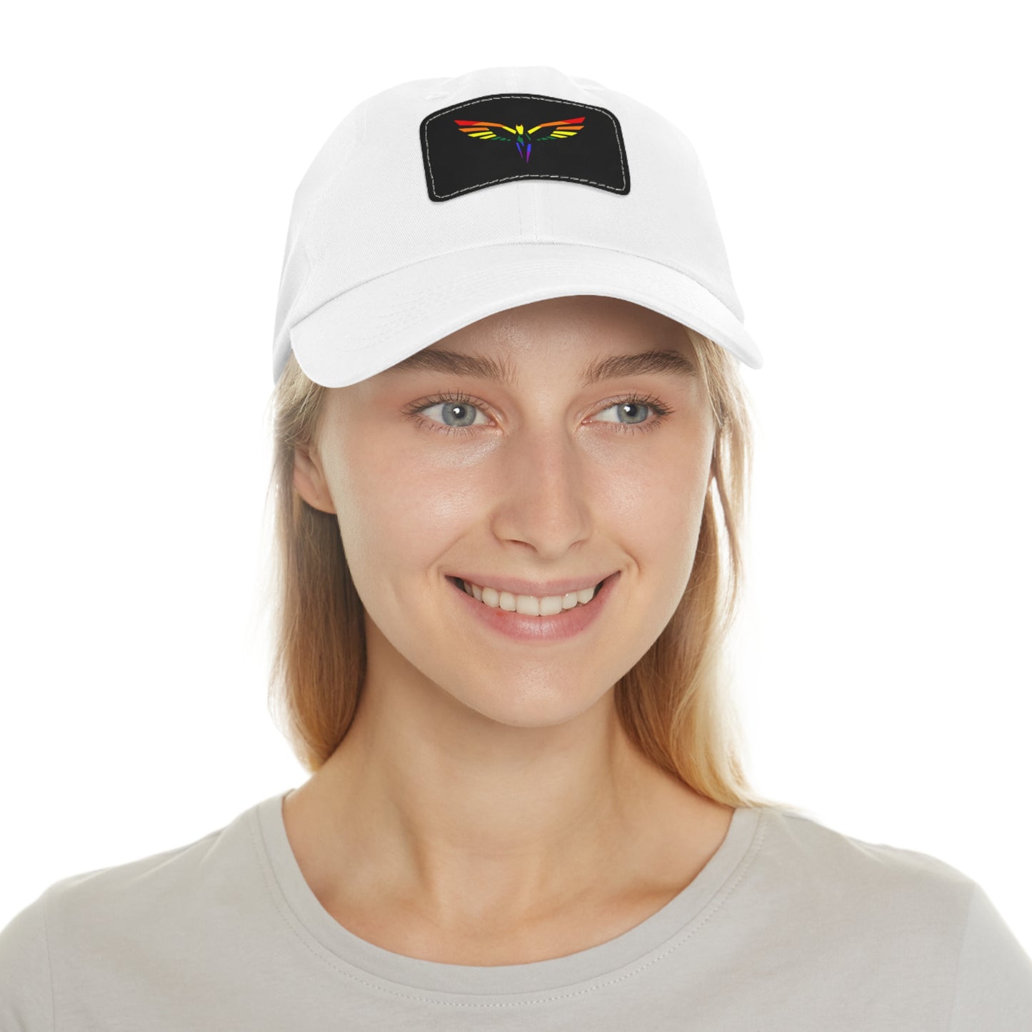 Pride Dad Hat with Leather Patch (Rectangle)