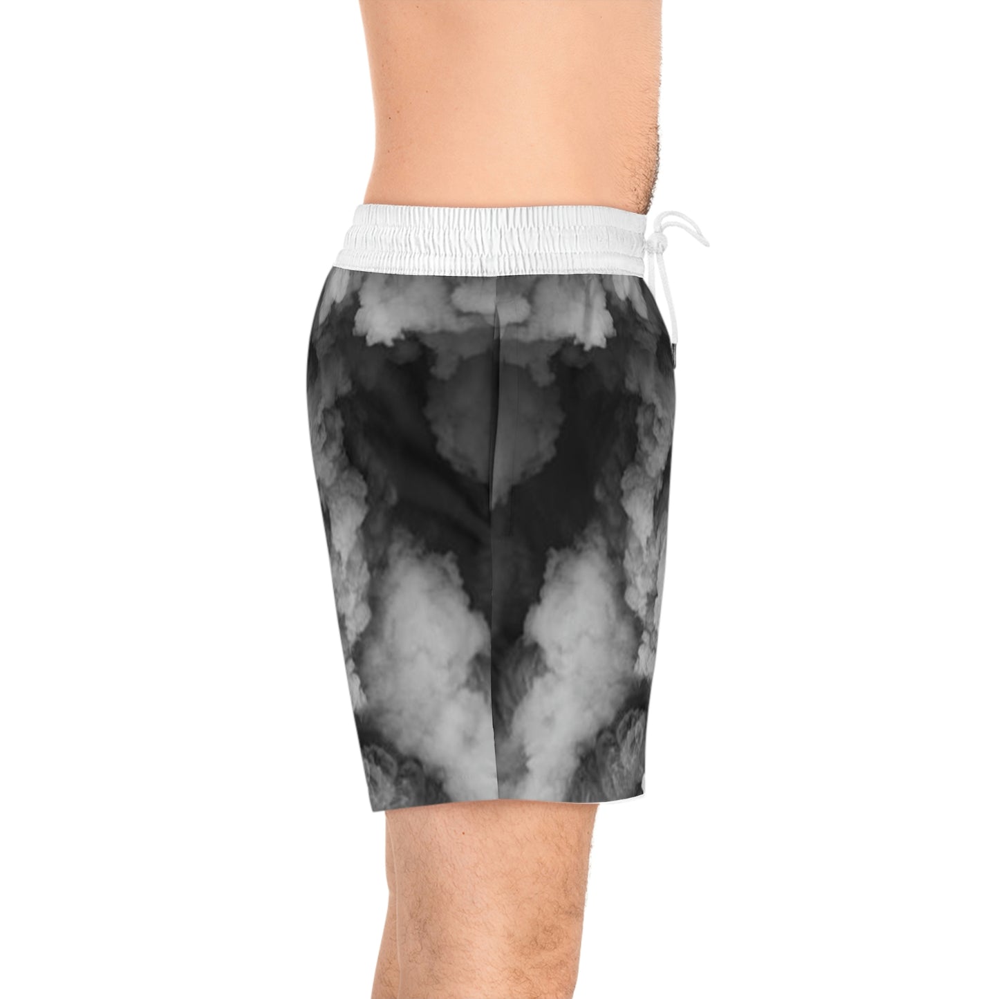 "Faded Gray" Mid-Length Swim Shorts