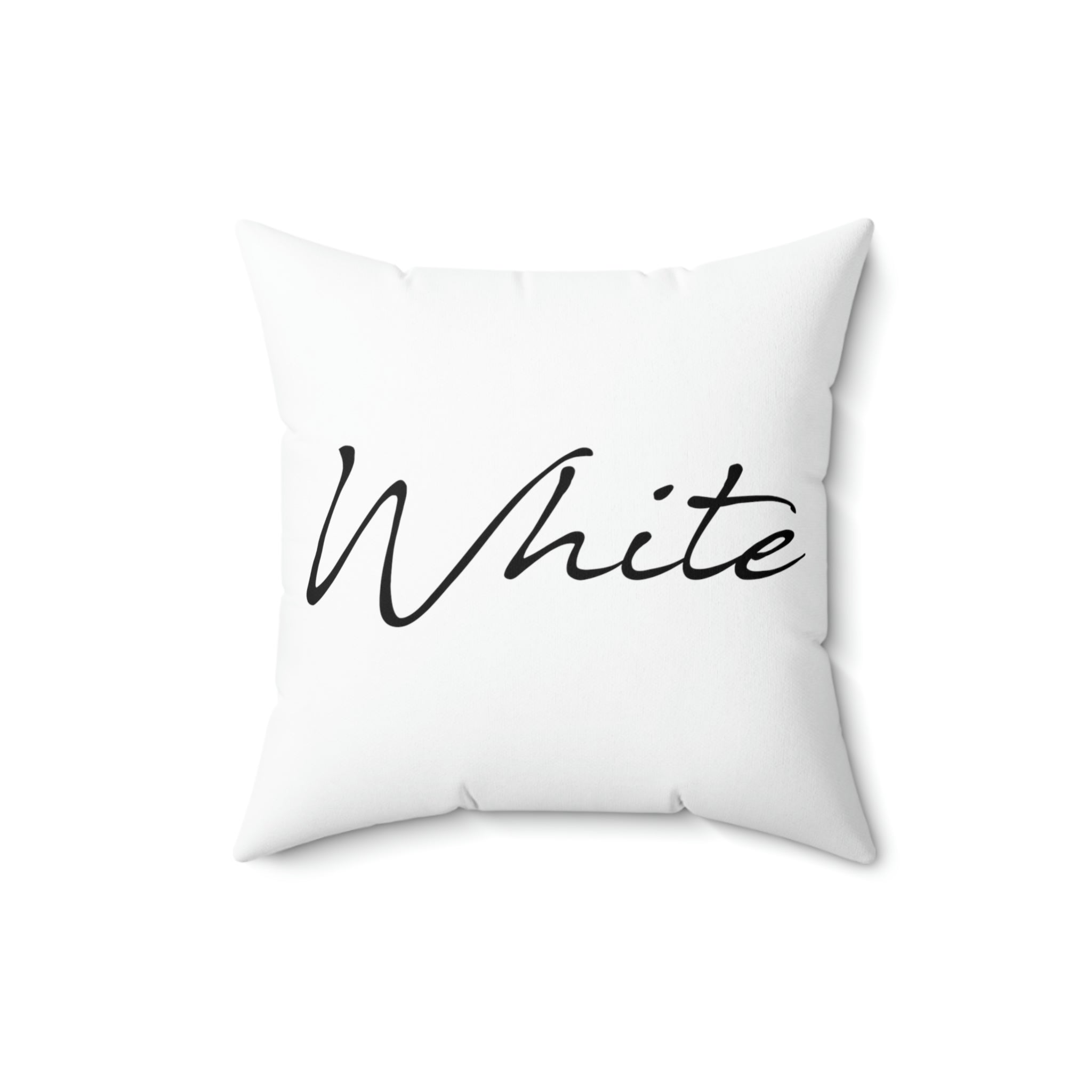 White Spun Polyester Square Pillow