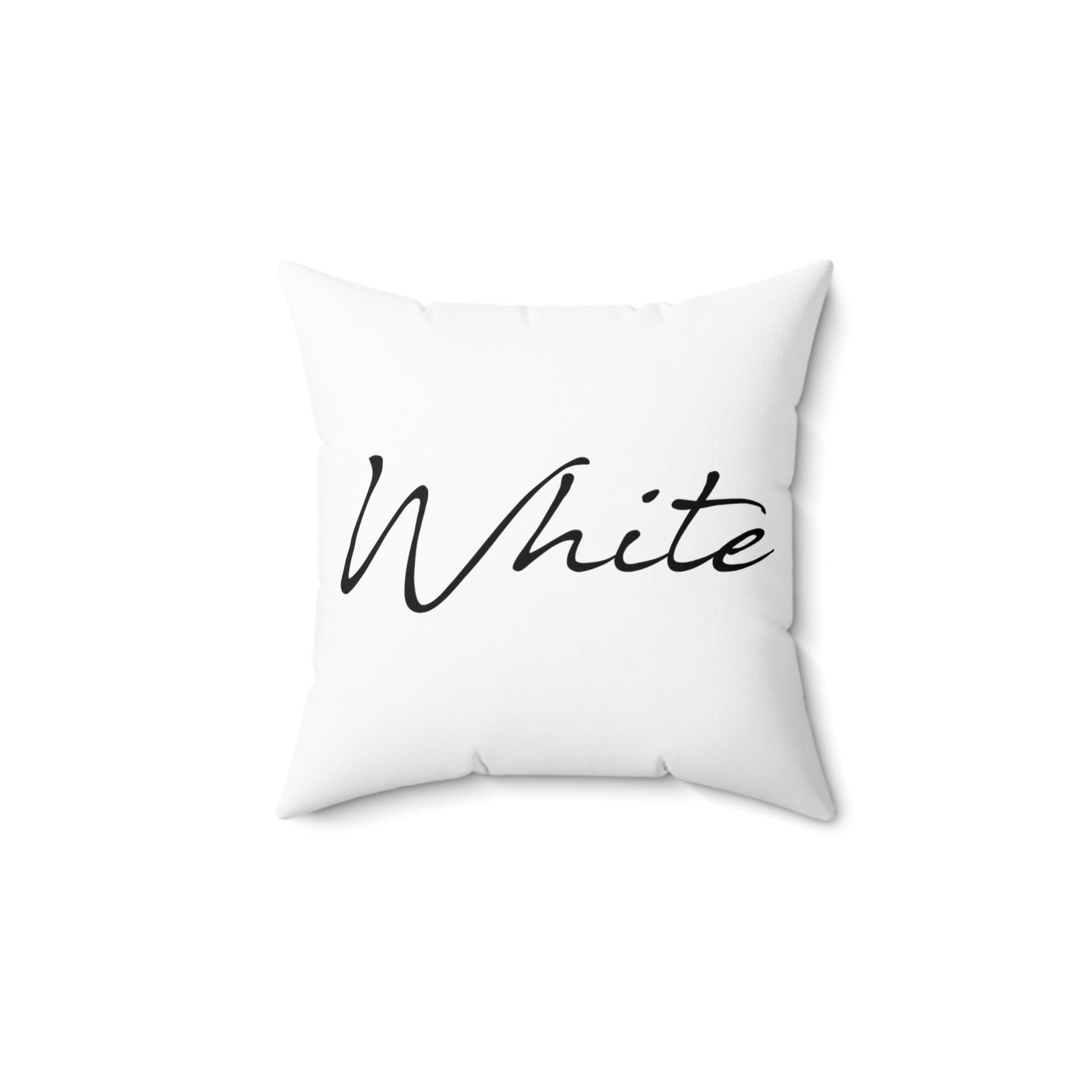 White Spun Polyester Square Pillow