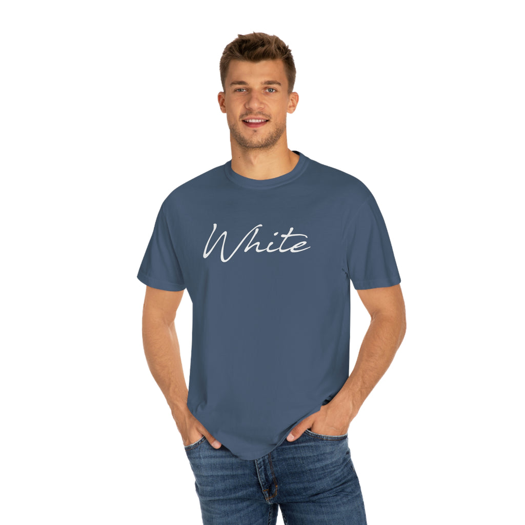 White Unisex Garment-Dyed T-shirt