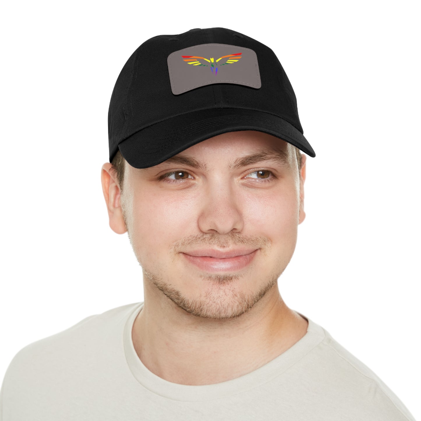 Pride Dad Hat with Leather Patch (Rectangle)