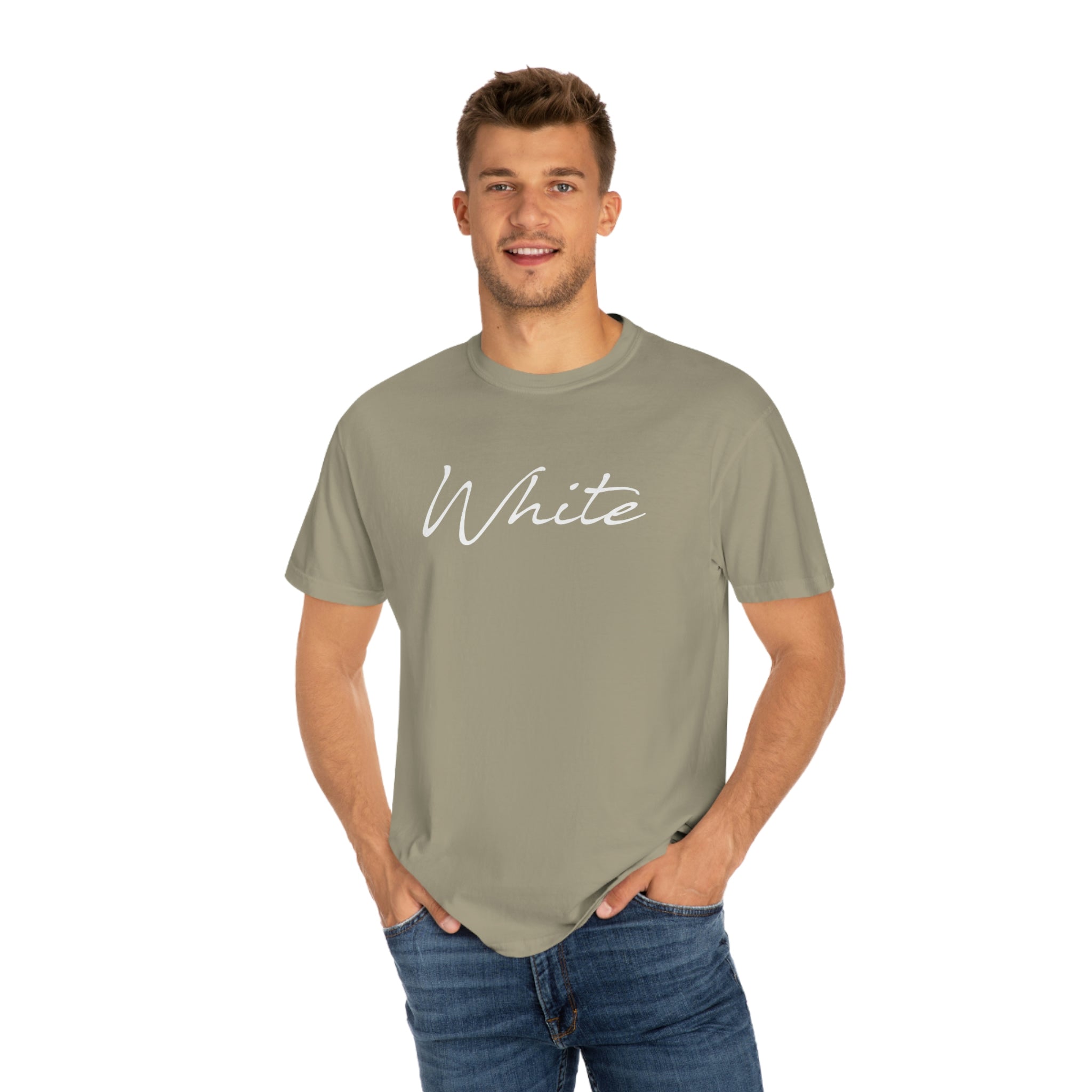 White Unisex Garment-Dyed T-shirt