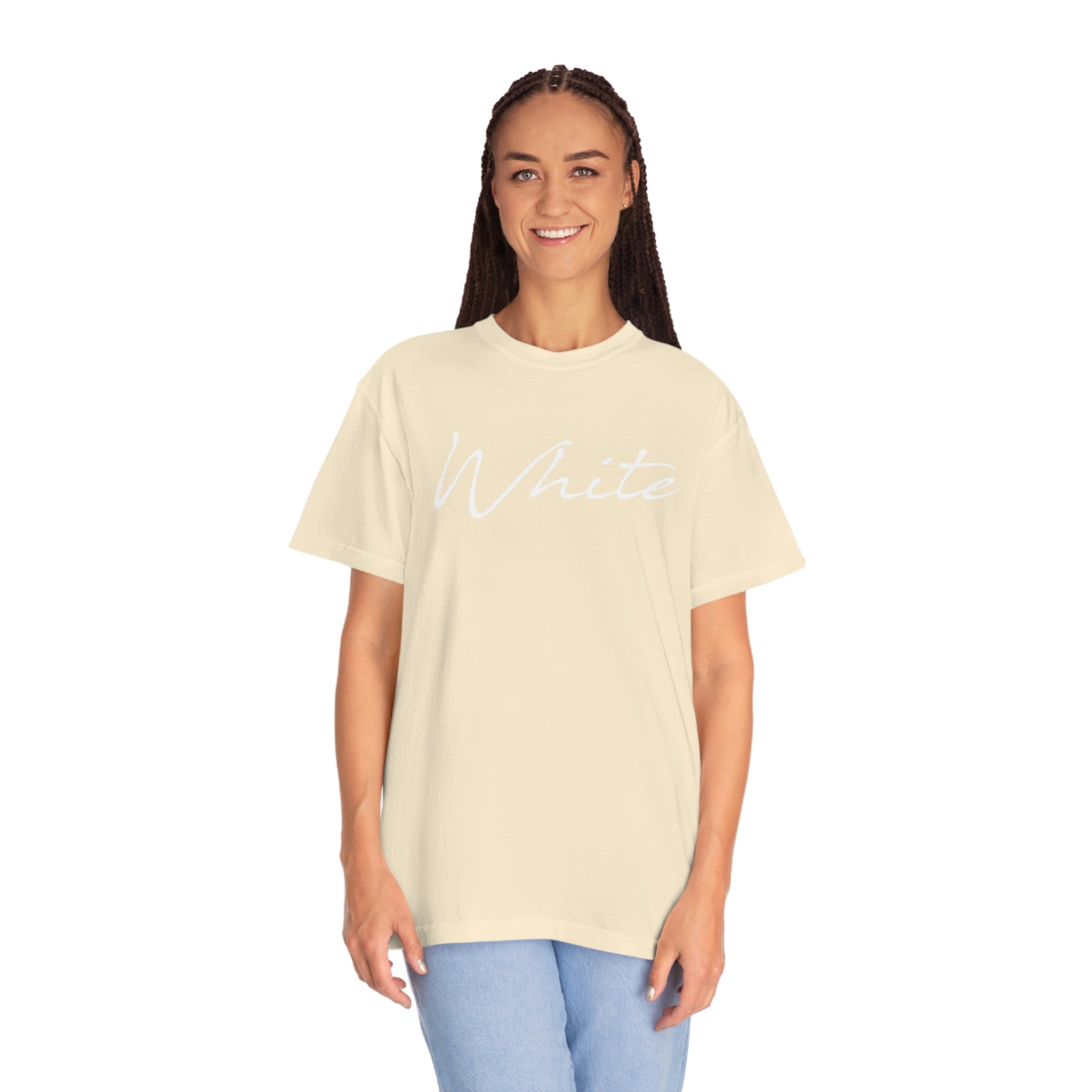 White Unisex Garment-Dyed T-shirt