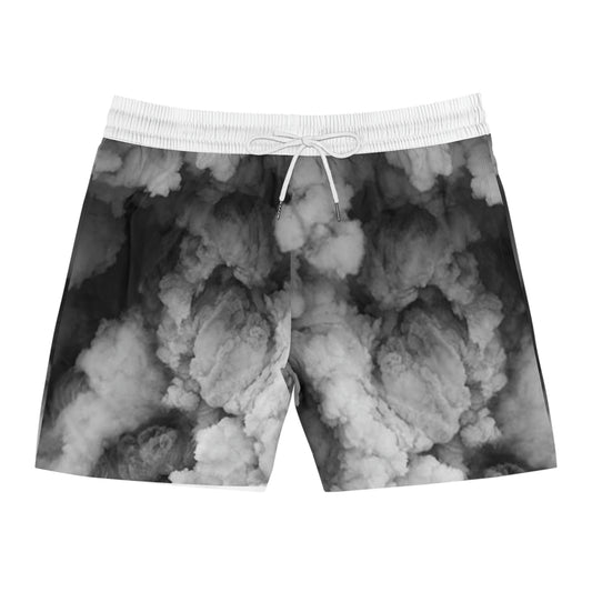 "Faded Gray" Mid-Length Swim Shorts