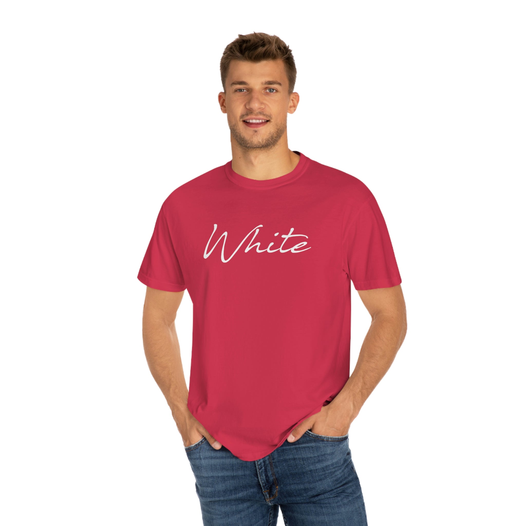 White Unisex Garment-Dyed T-shirt