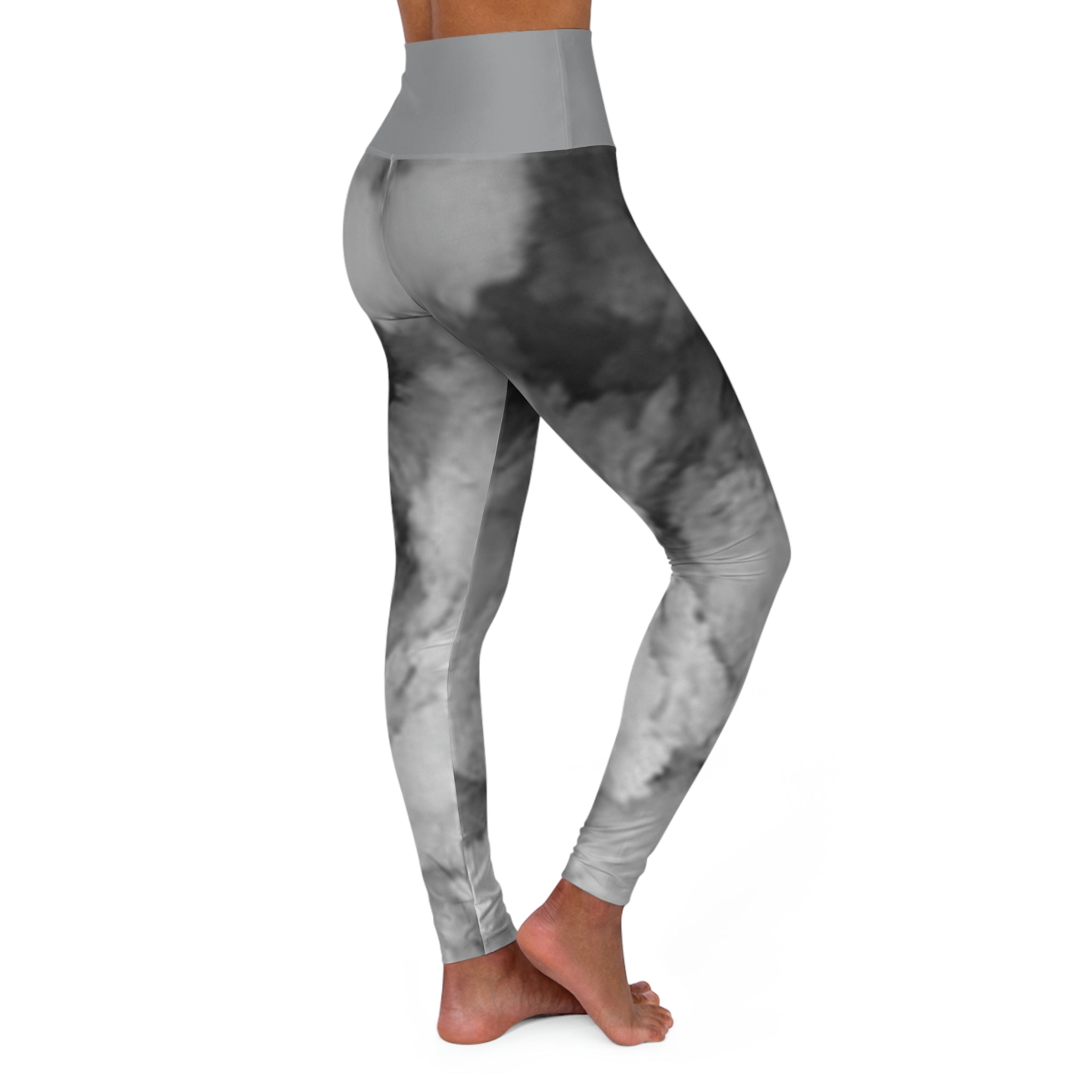 "Faded Gray" High Waisted Yoga Leggings