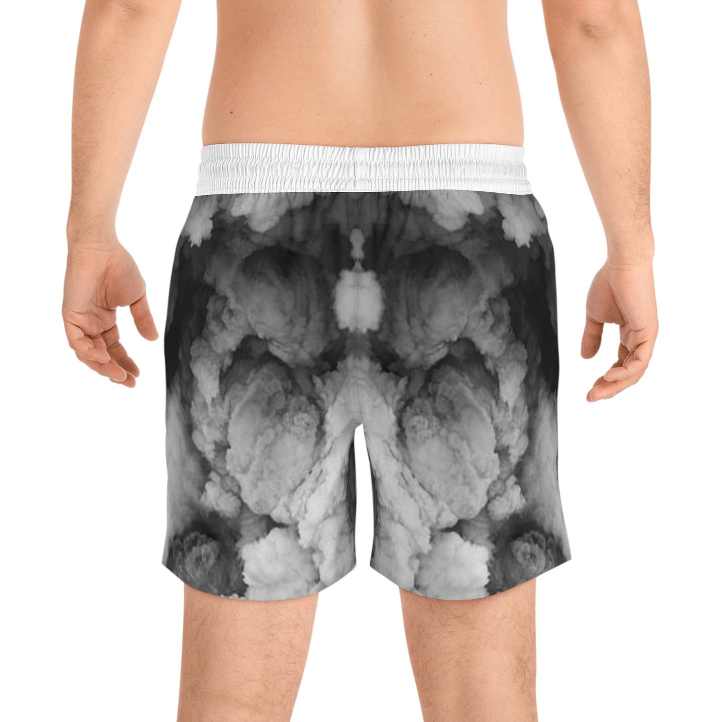 "Faded Gray" Mid-Length Swim Shorts