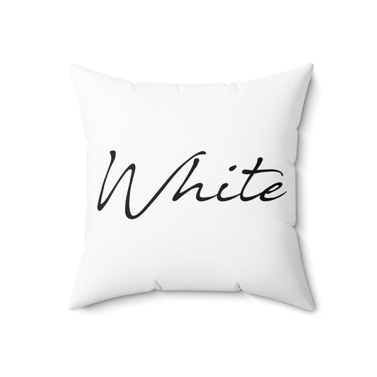 White Spun Polyester Square Pillow