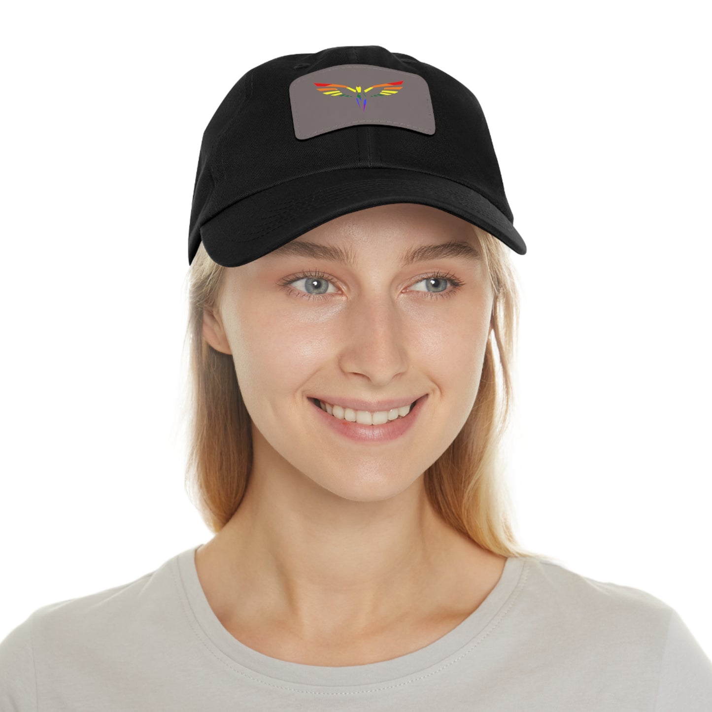 Pride Dad Hat with Leather Patch (Rectangle)