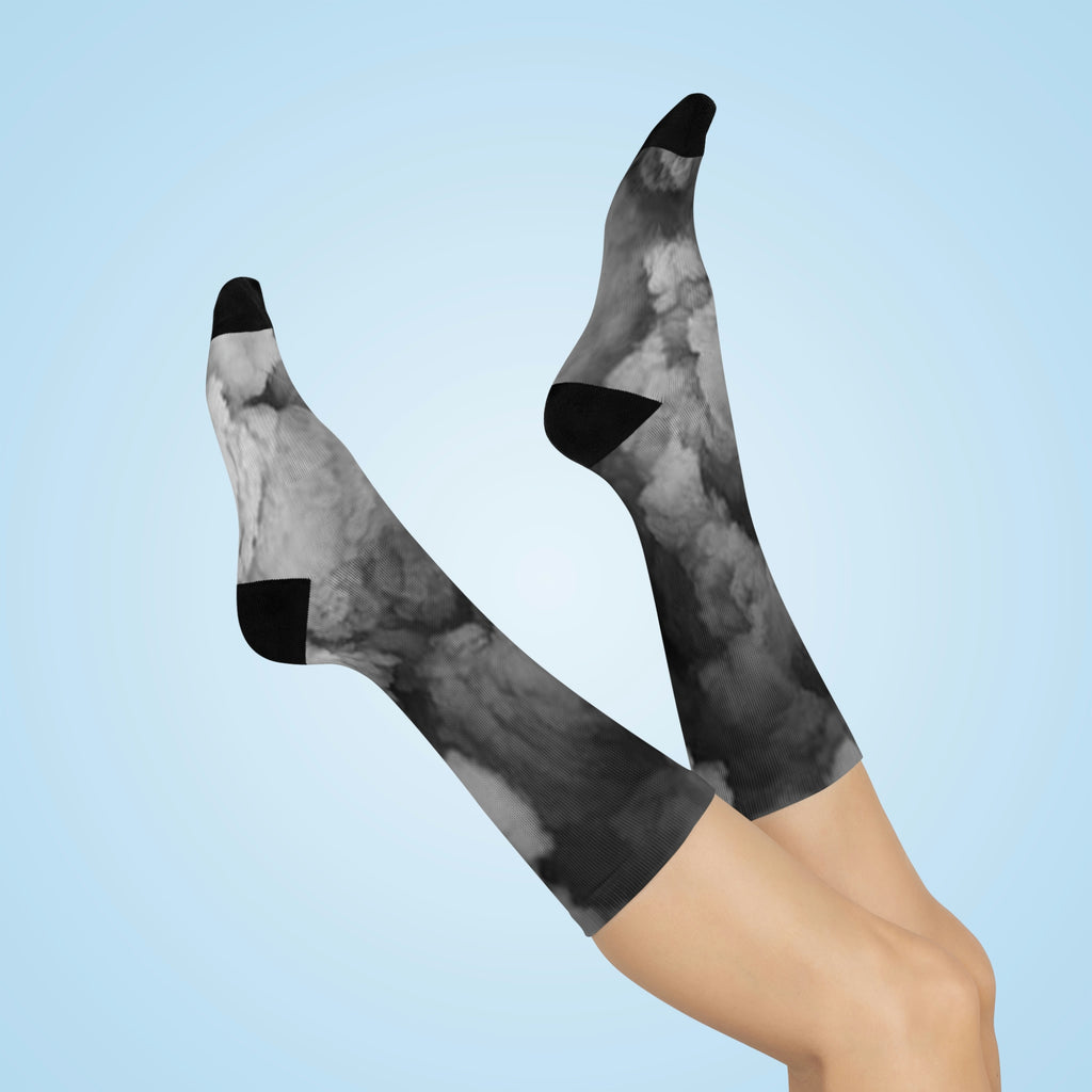 "Faded Gray" Cushioned Crew Socks