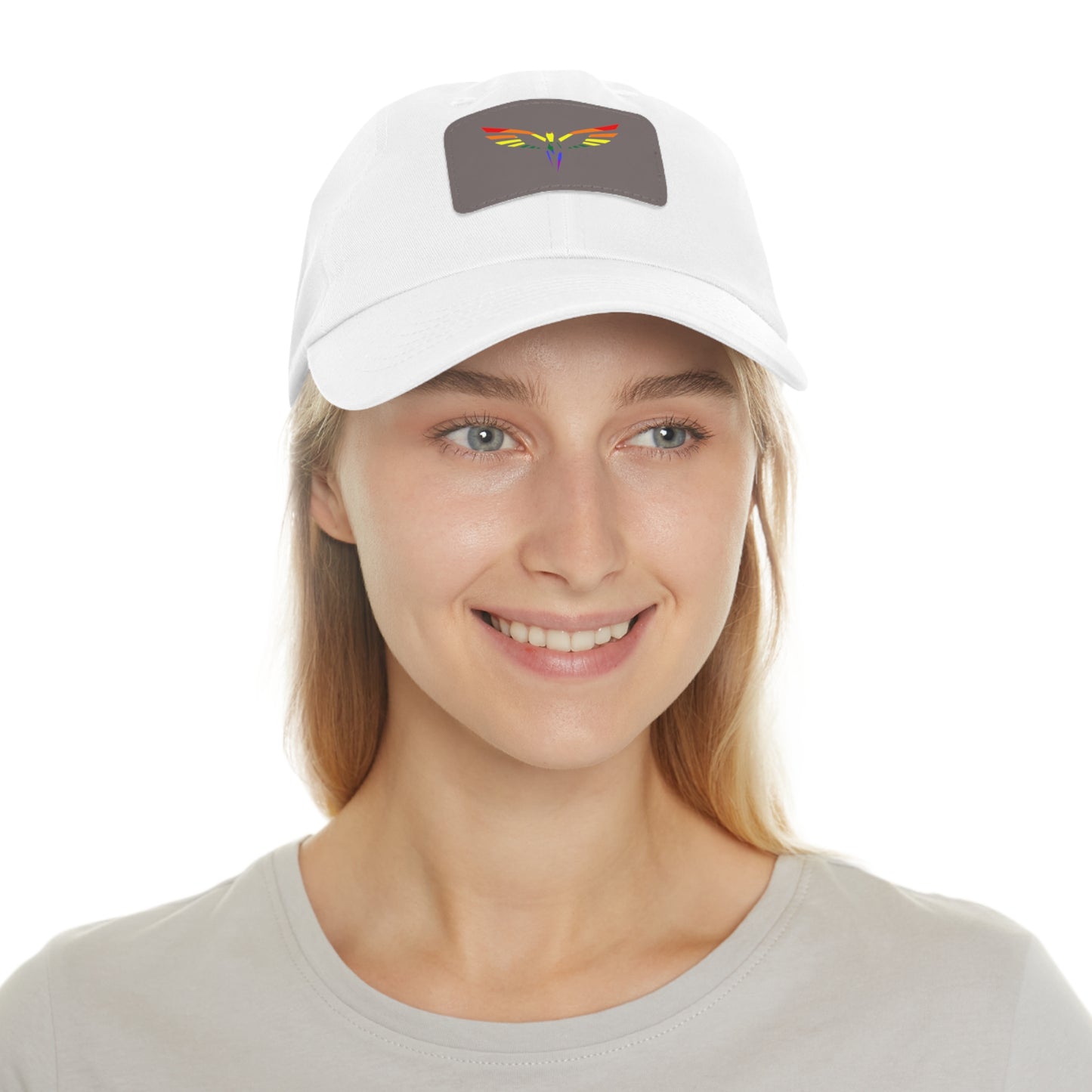 Pride Dad Hat with Leather Patch (Rectangle)