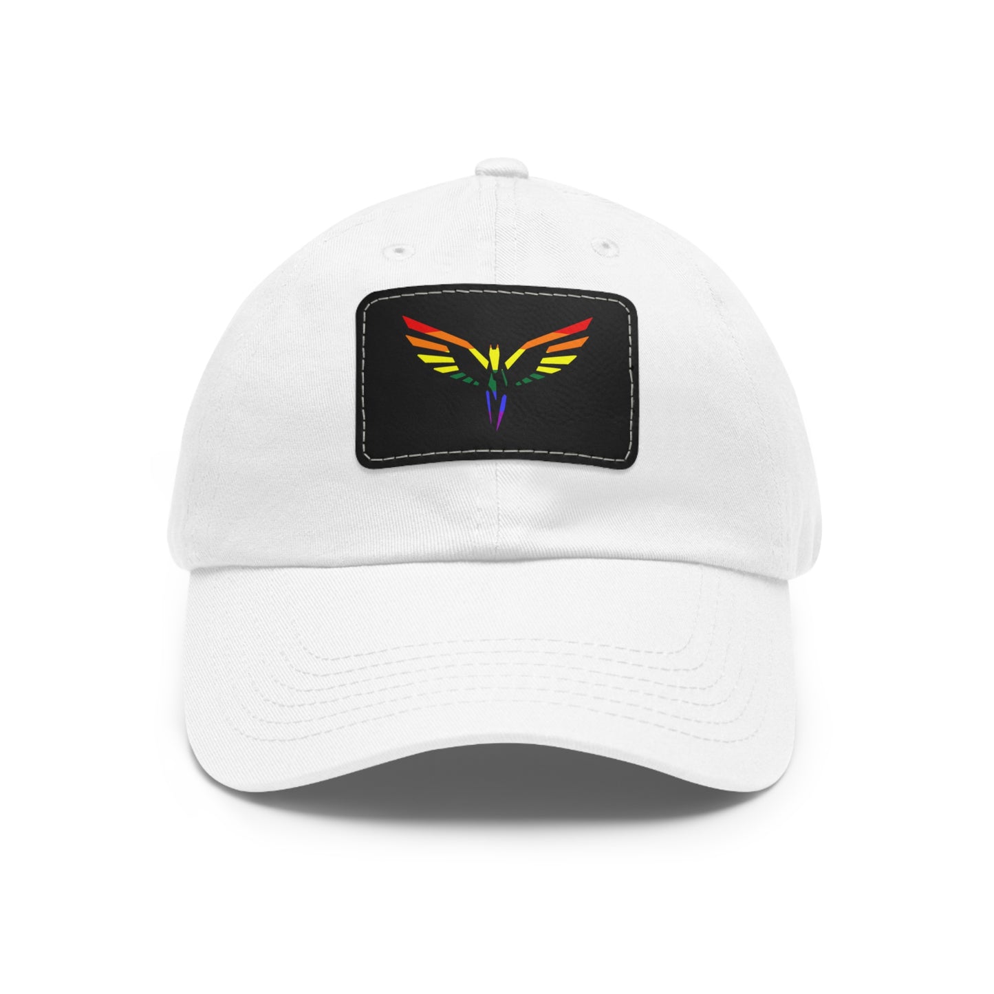 Pride Dad Hat with Leather Patch (Rectangle)