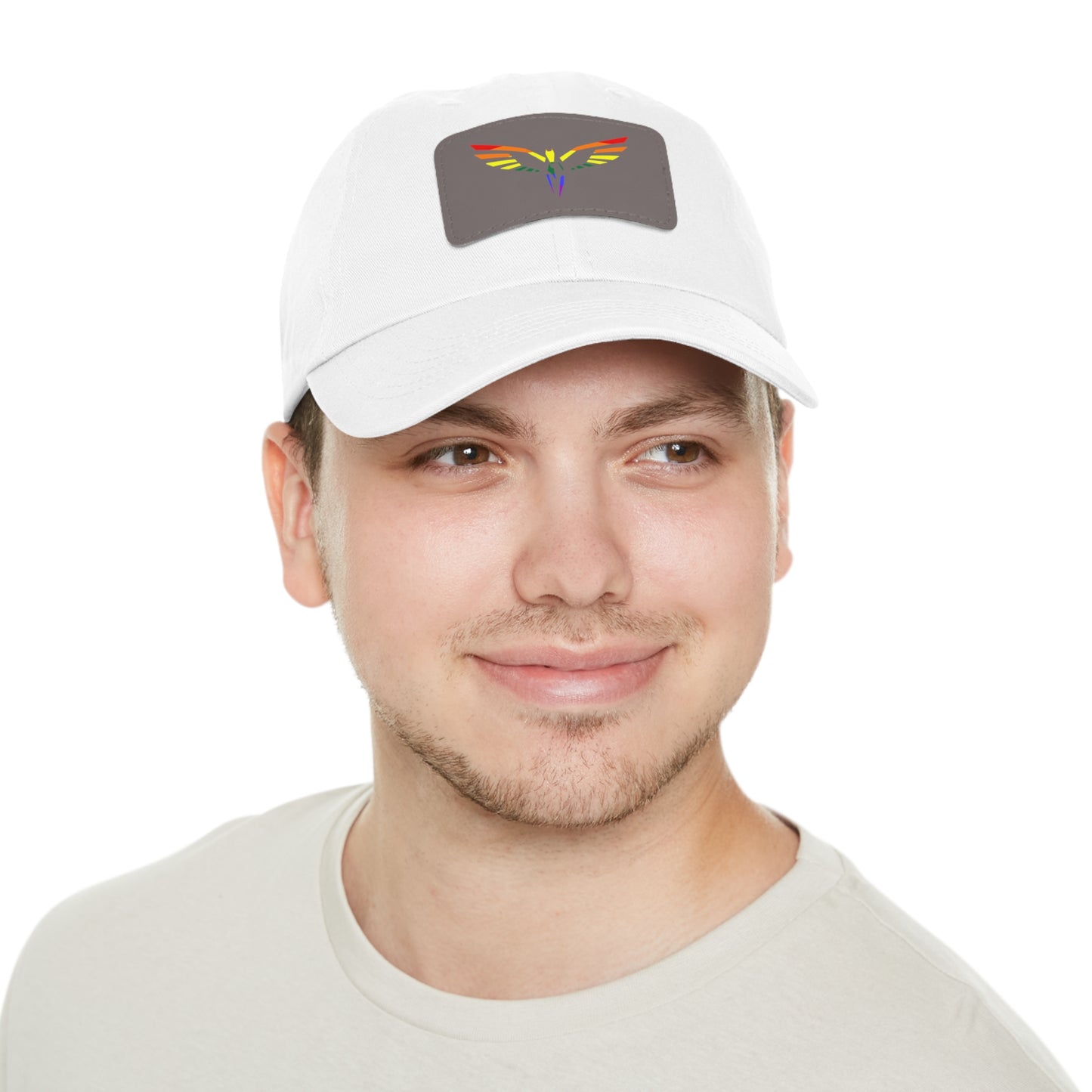 Pride Dad Hat with Leather Patch (Rectangle)