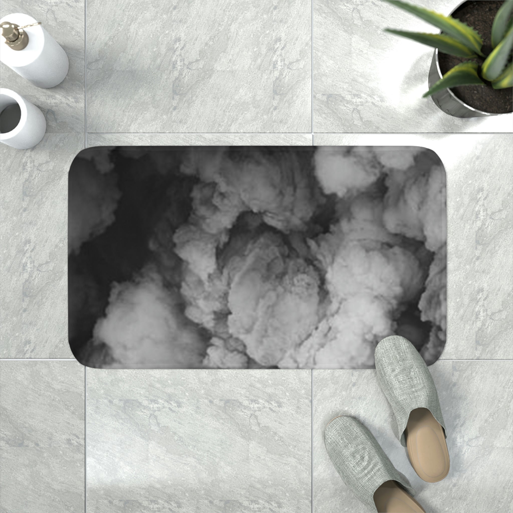 “Faded Gray” Memory Foam Bath Mat