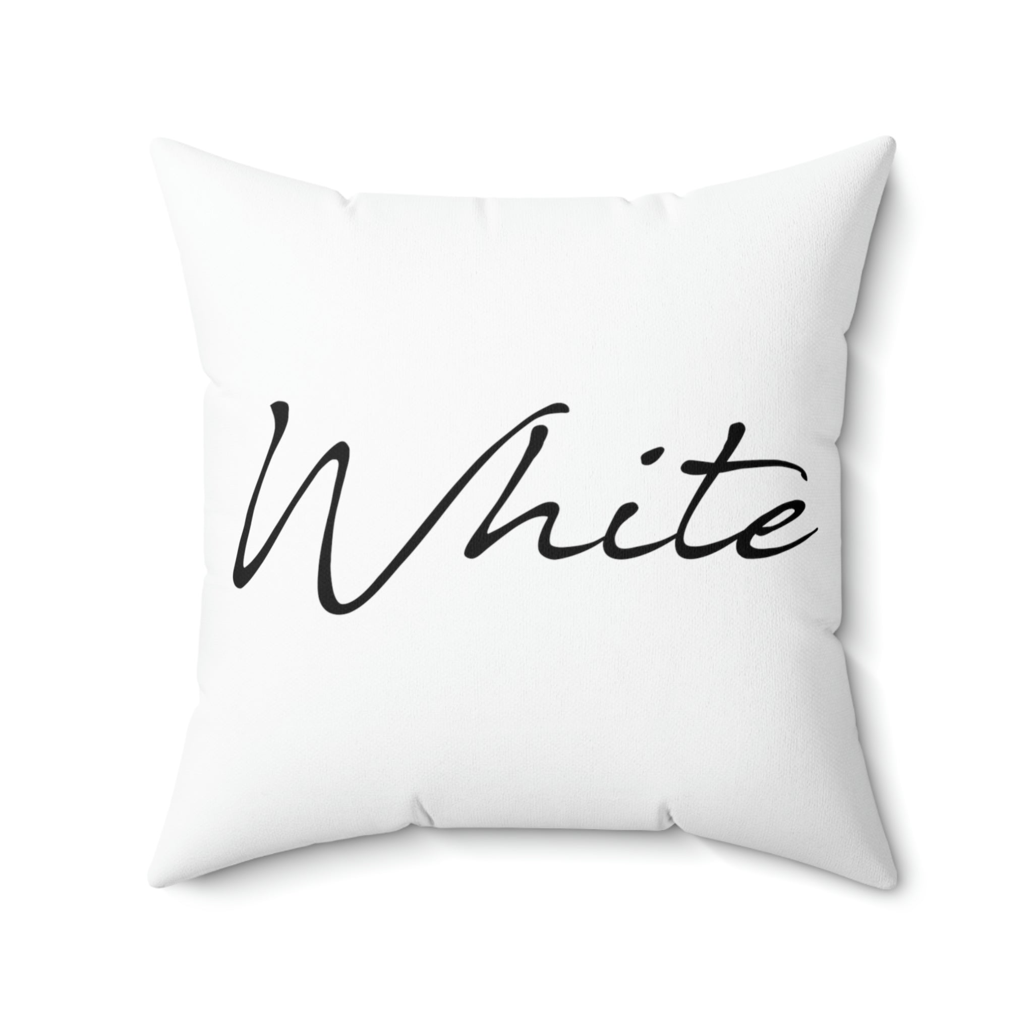 White Spun Polyester Square Pillow
