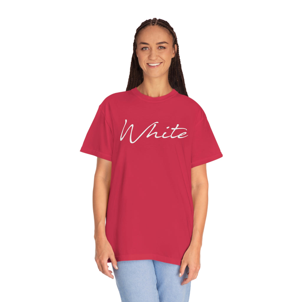 White Unisex Garment-Dyed T-shirt