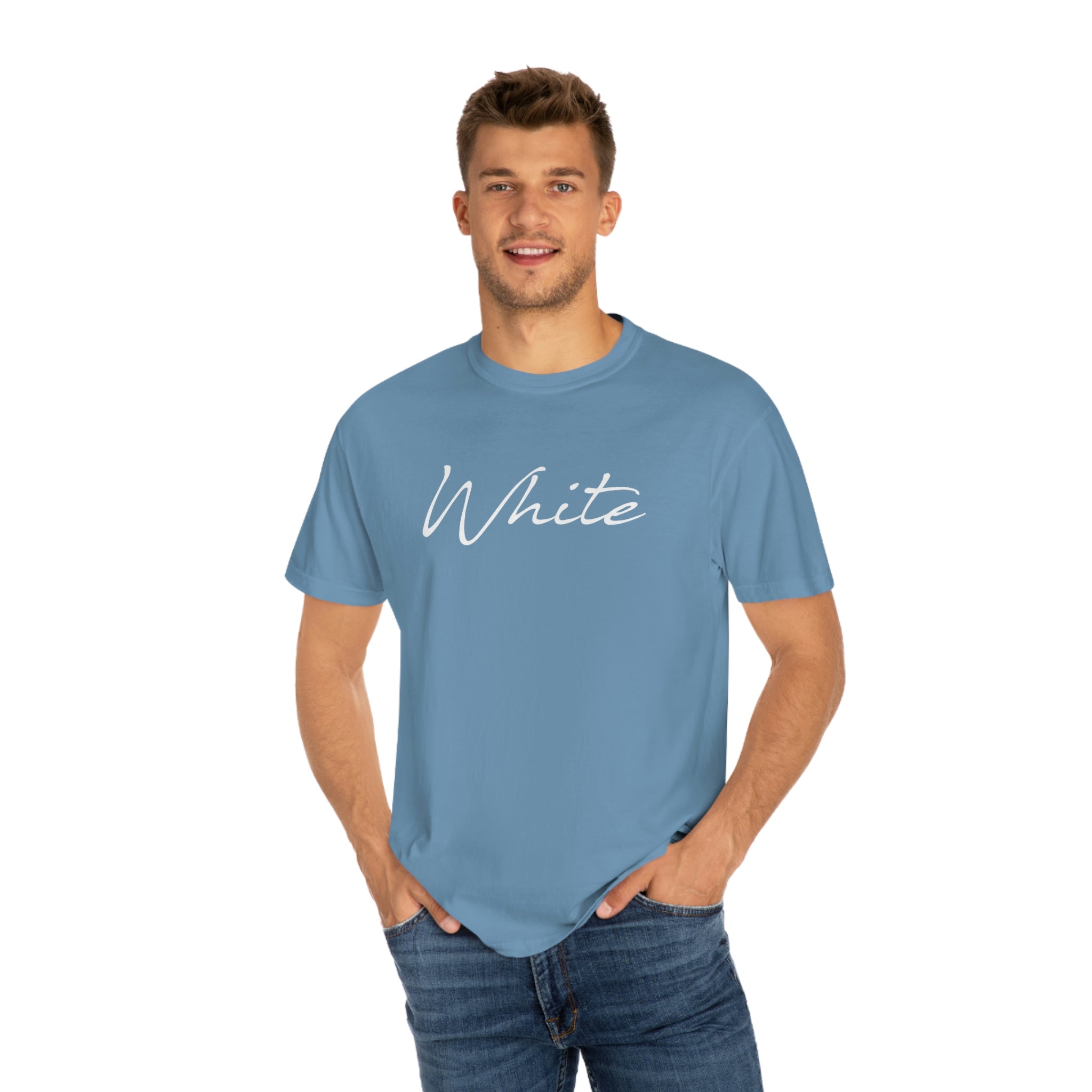 White Unisex Garment-Dyed T-shirt