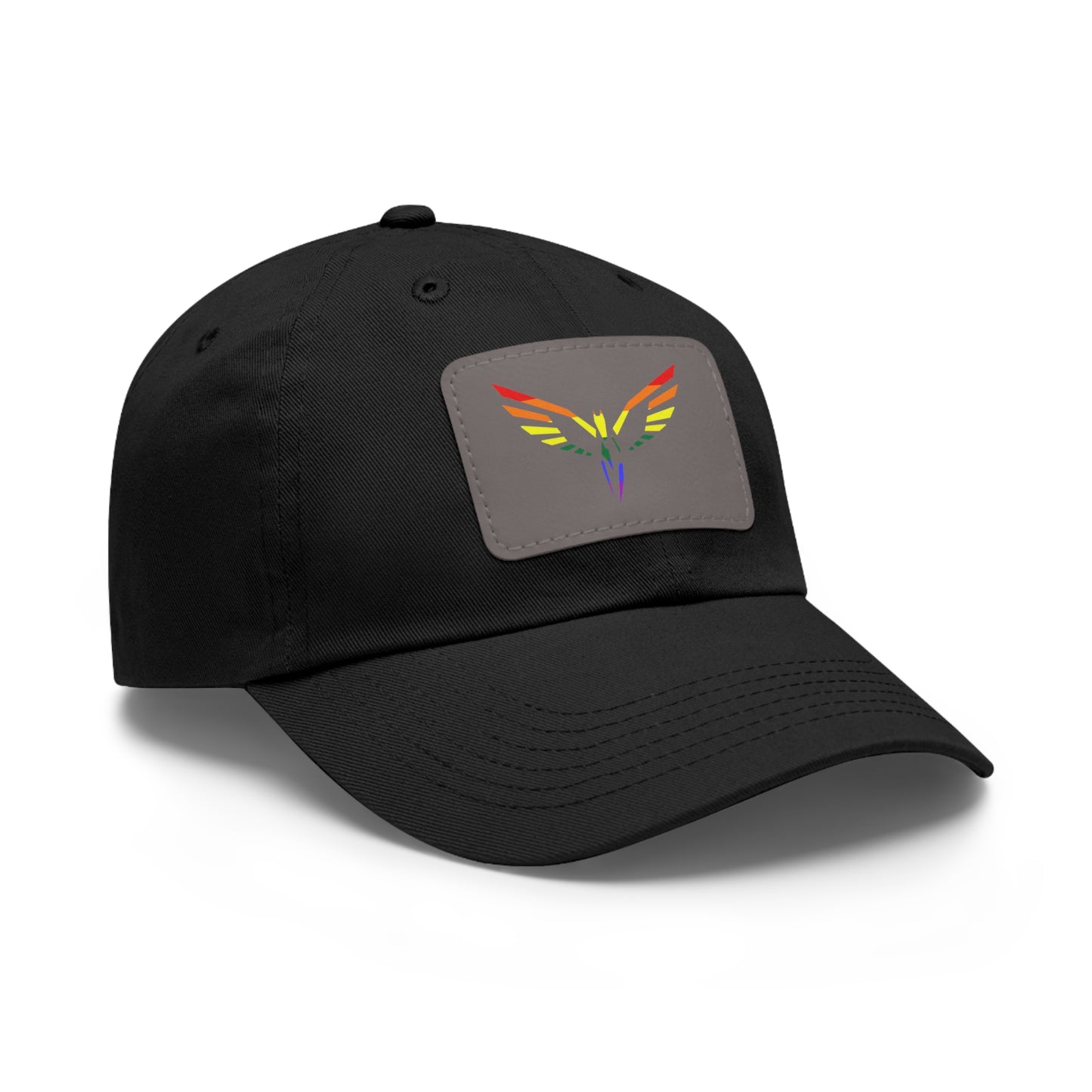 Pride Dad Hat with Leather Patch (Rectangle)