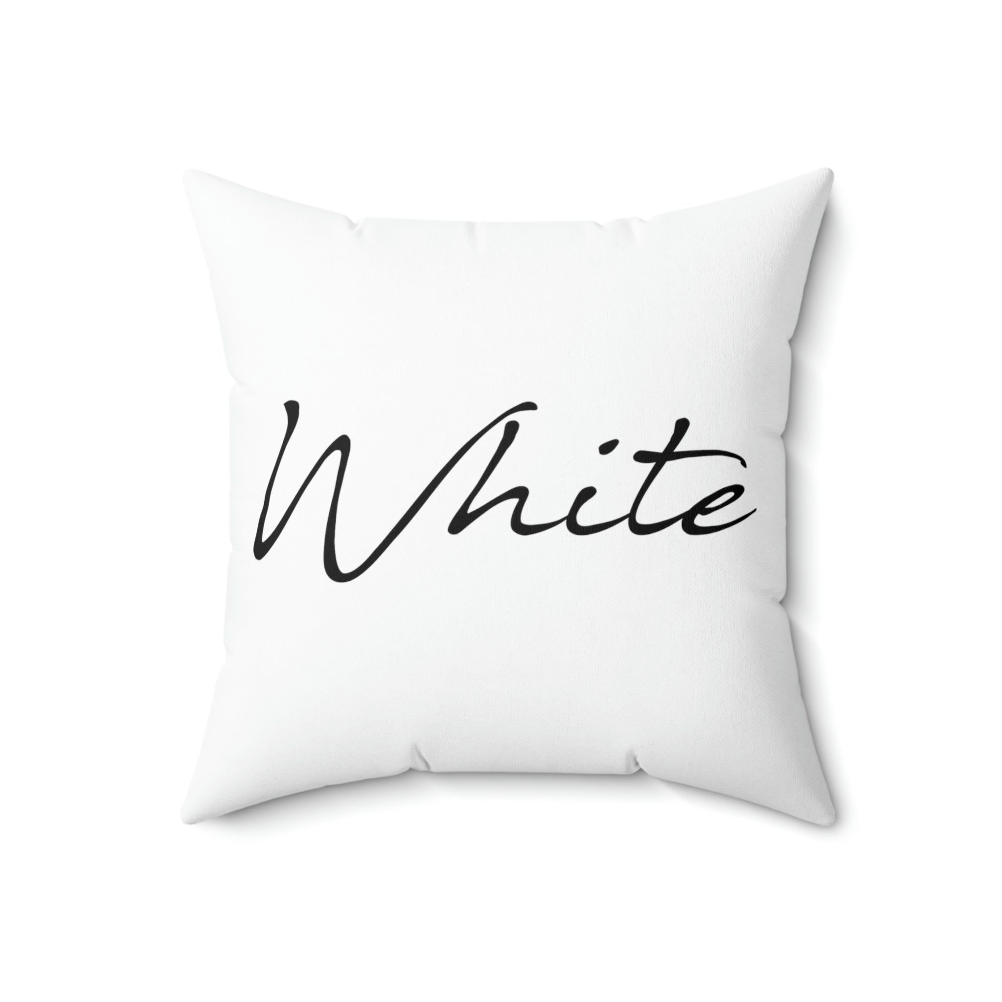White Spun Polyester Square Pillow