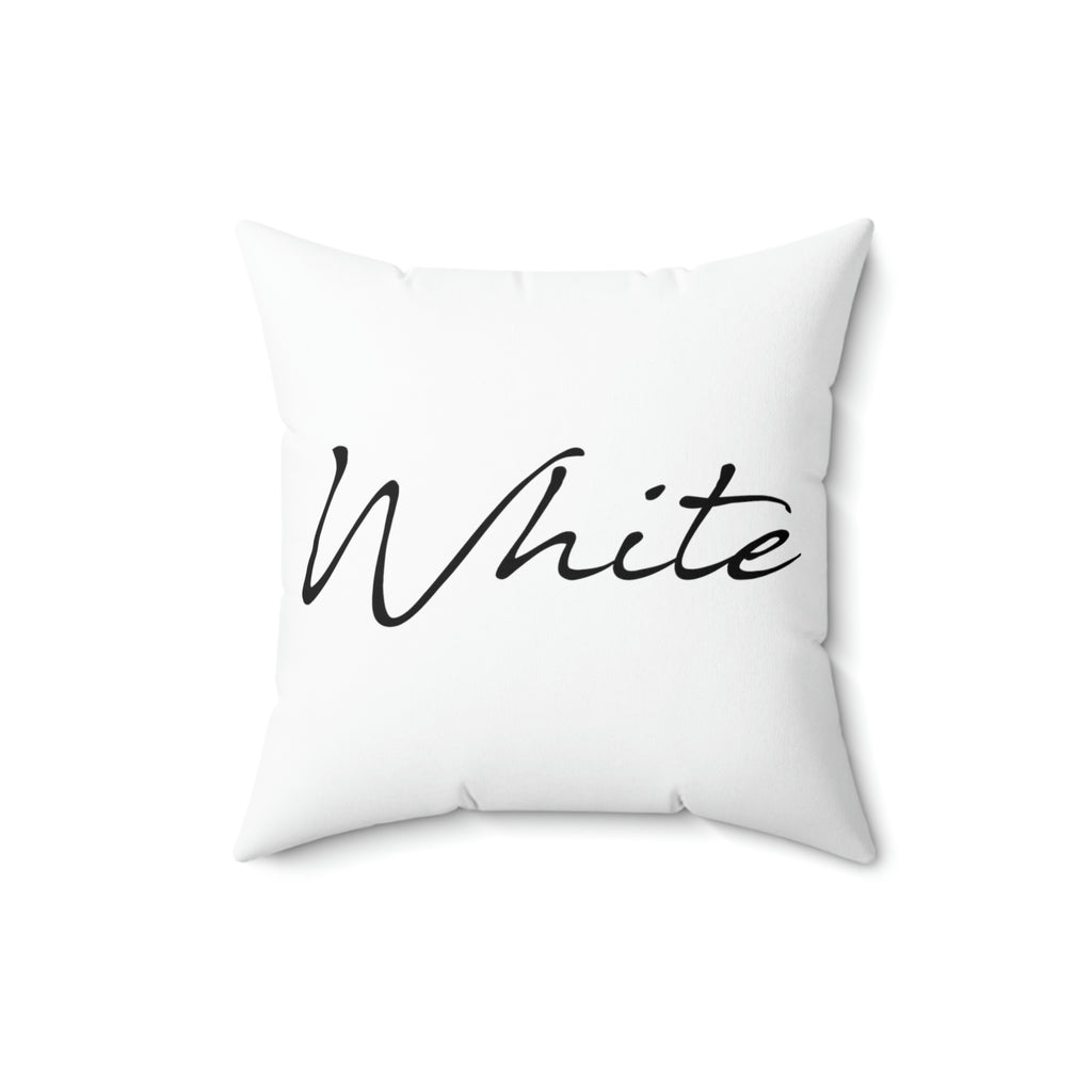 White Spun Polyester Square Pillow