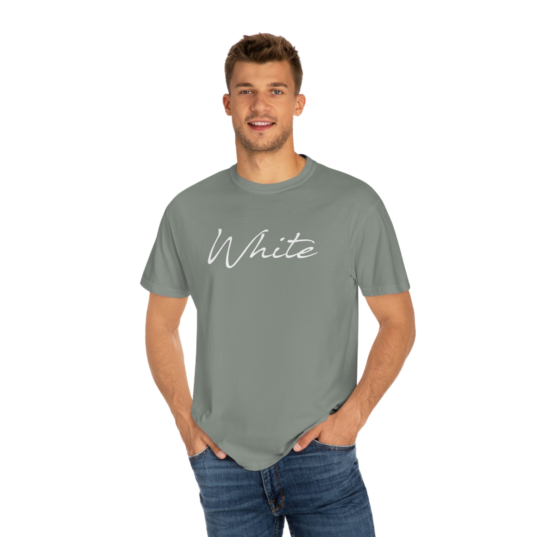 White Unisex Garment-Dyed T-shirt