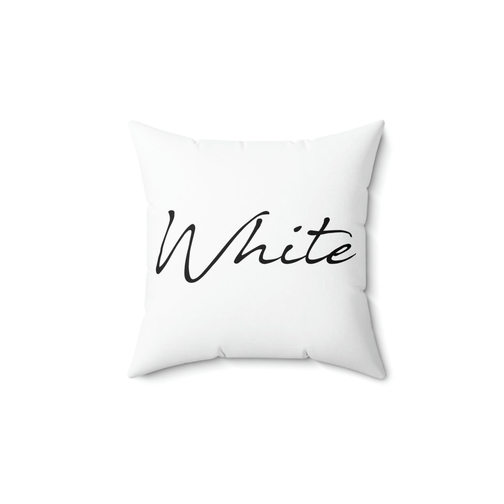 White Spun Polyester Square Pillow