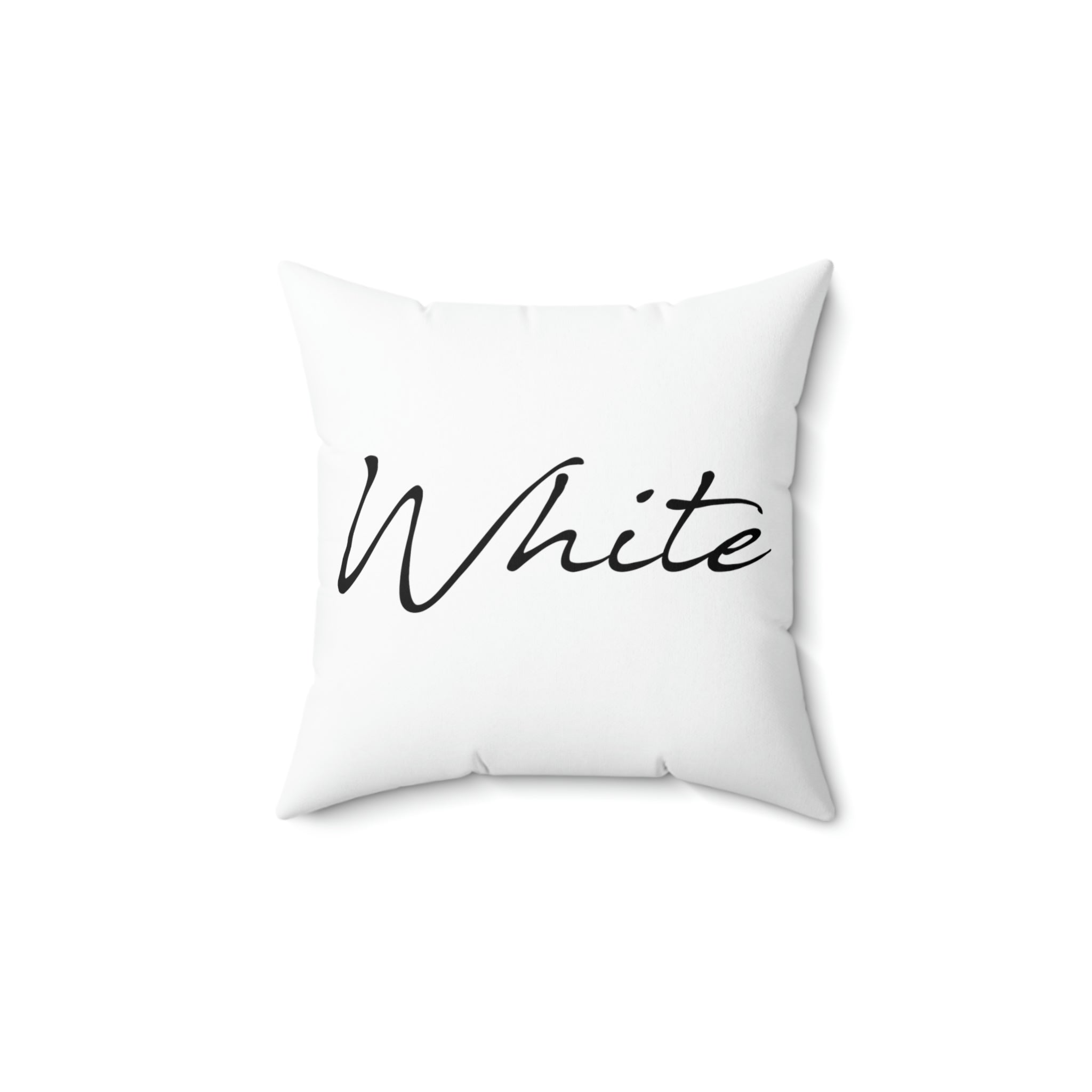 White Spun Polyester Square Pillow