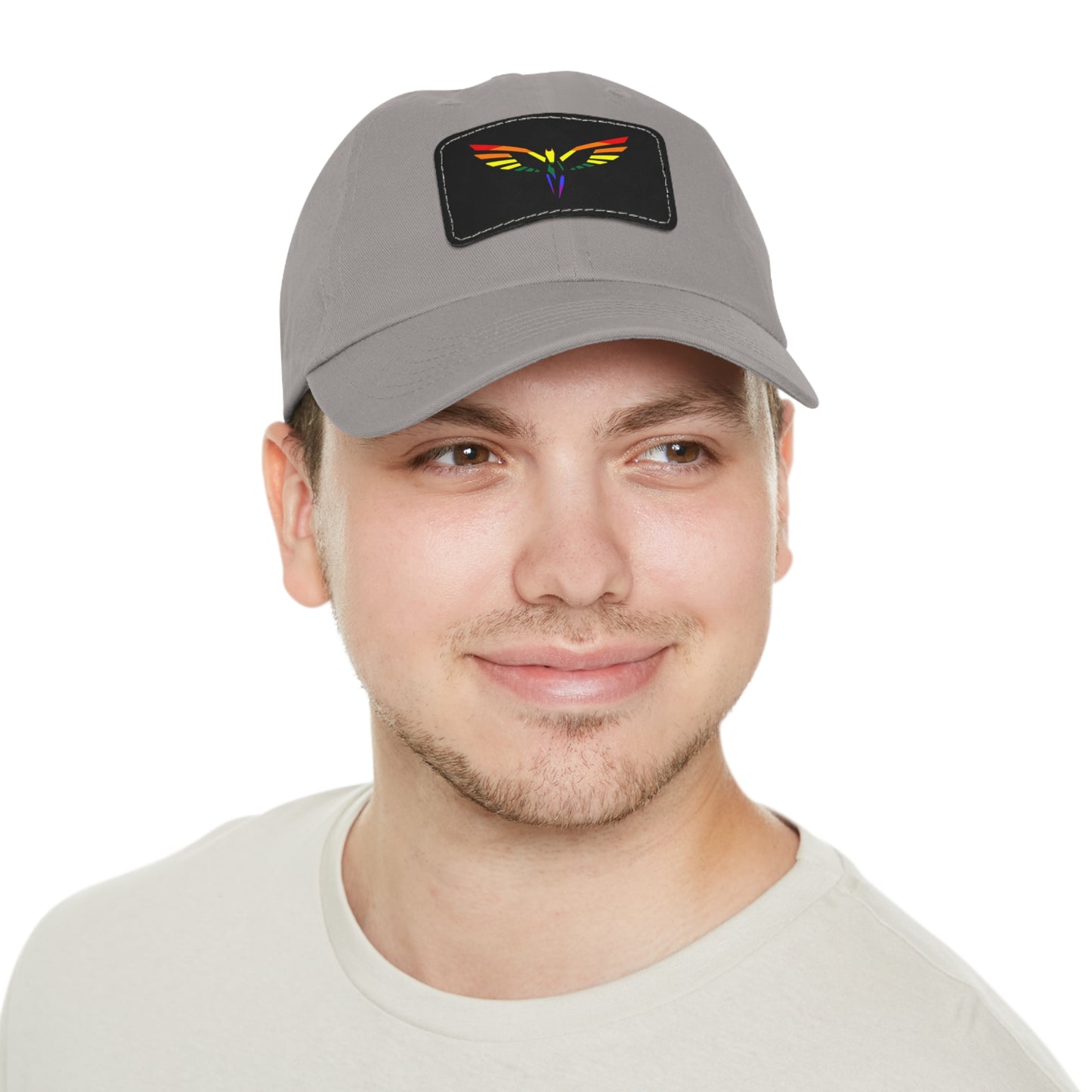 Pride Dad Hat with Leather Patch (Rectangle)