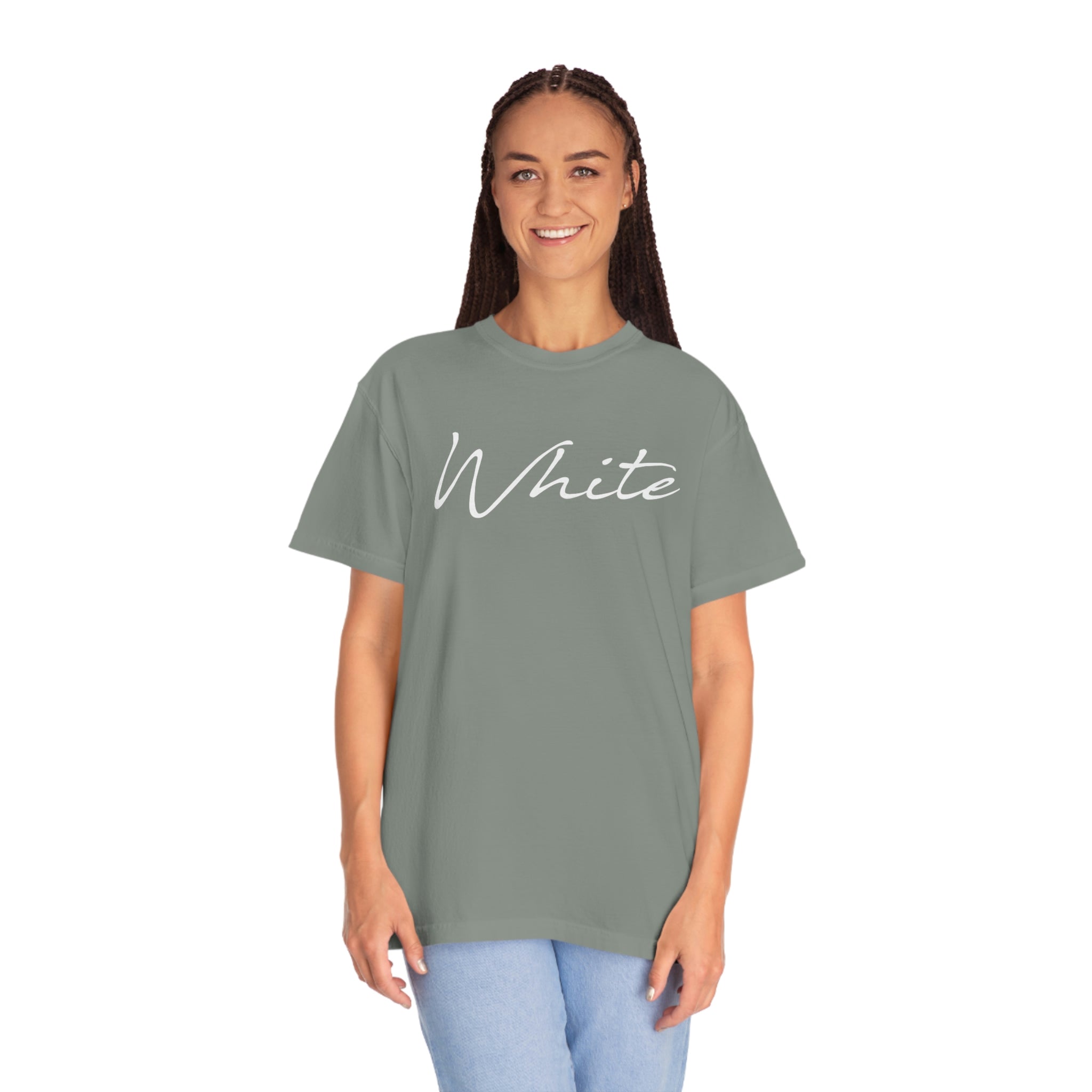 White Unisex Garment-Dyed T-shirt